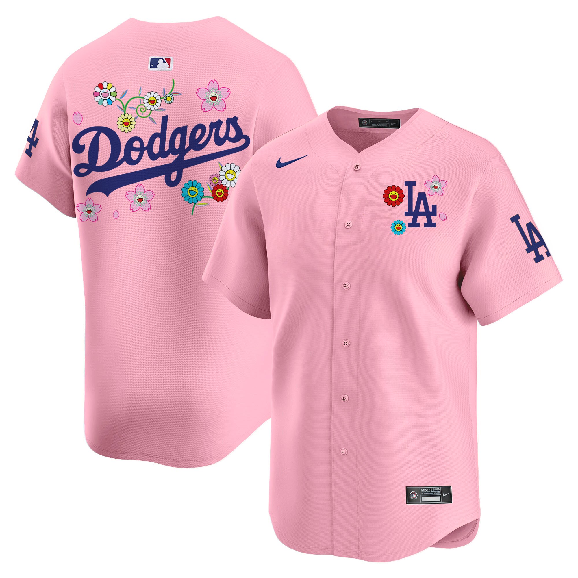 Men's Los Angeles Dodgers x Takashi Murakami 2025 Vapor Premier Limited Cherry Blossom Jersey - Stitched