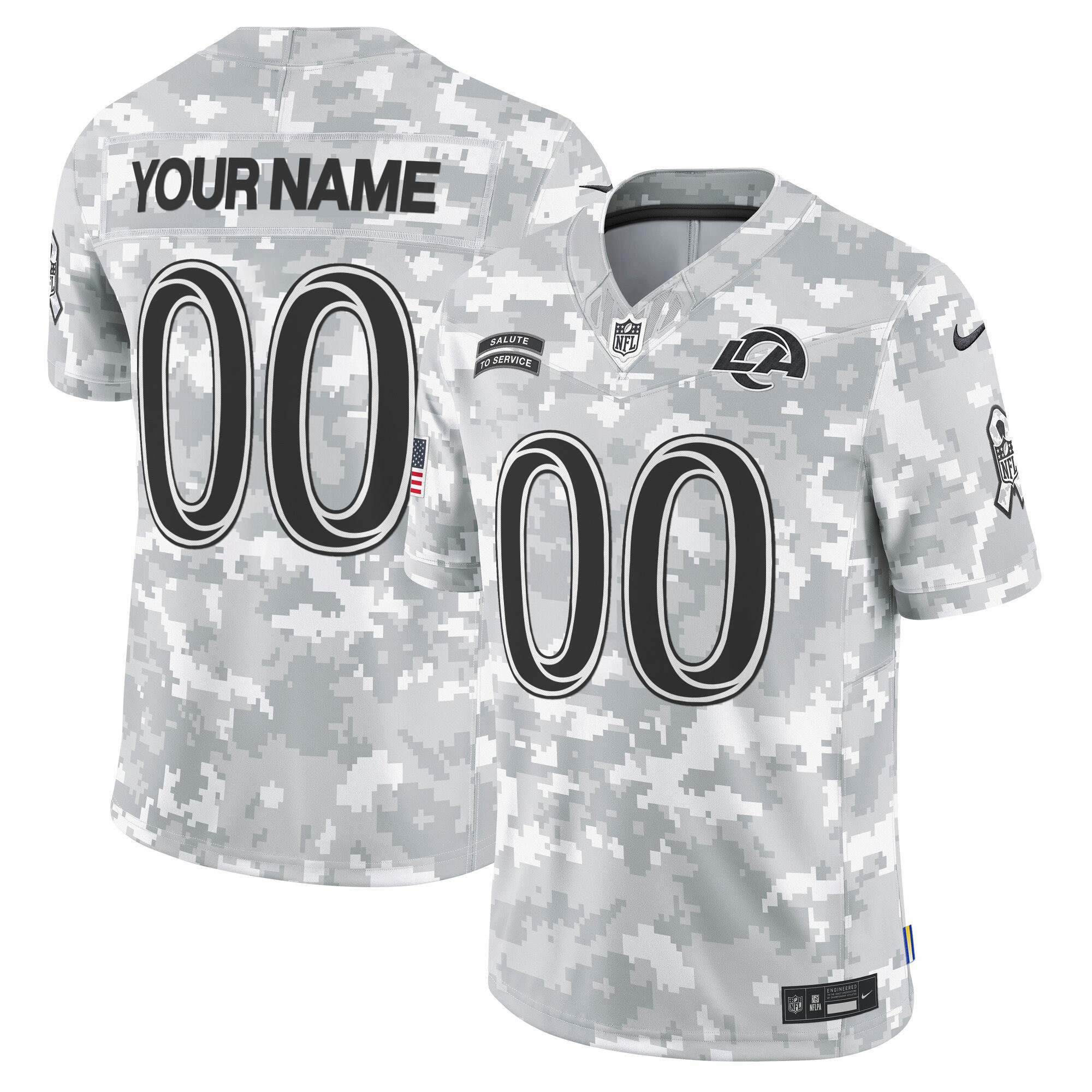 Men's Los Angeles Rams 2024 Salute to Service Vapor Limited Custom Custom Jersey - All Stitched