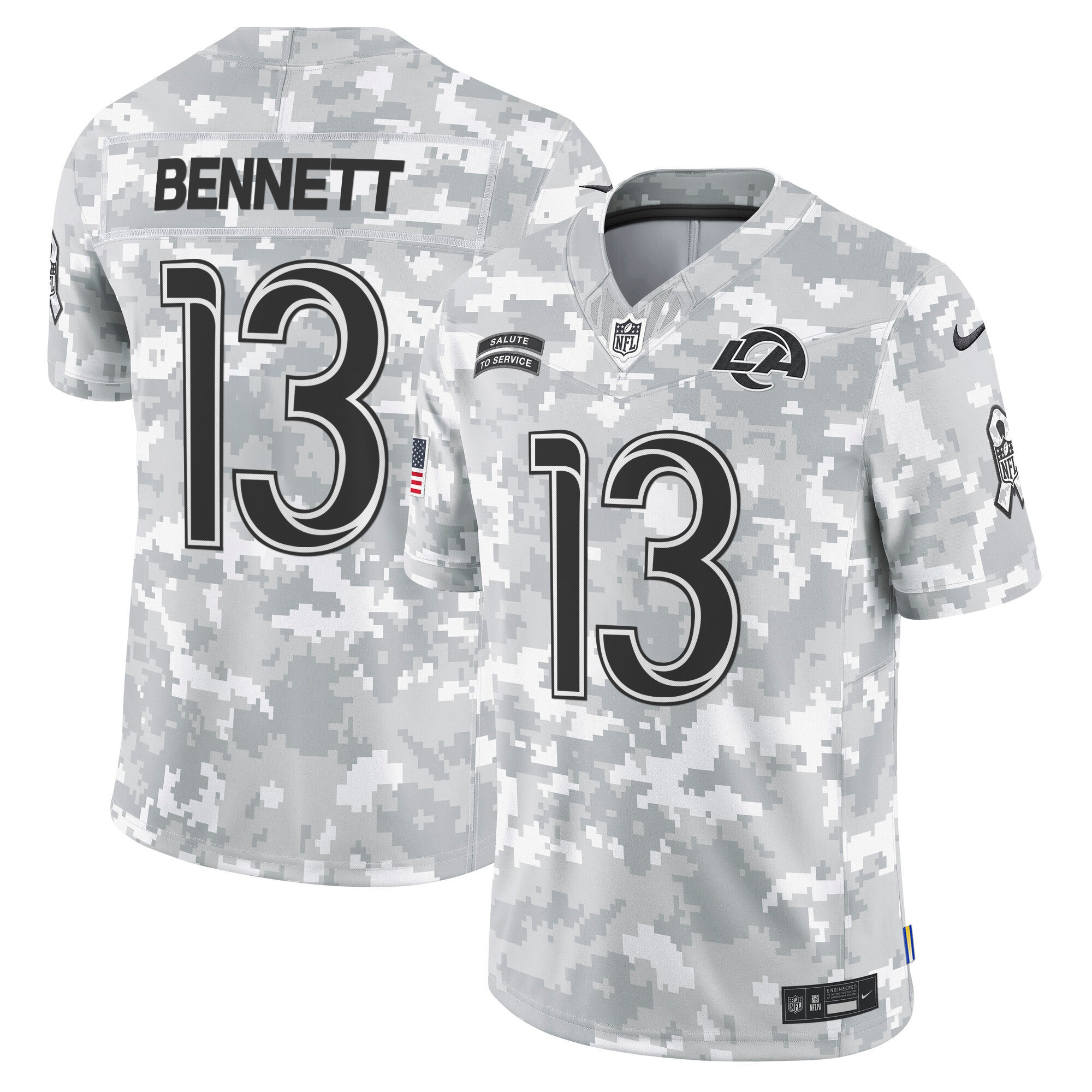 Men's Los Angeles Rams 2024 Salute to Service Vapor Limited Stetson Bennett Jersey - All Stitched