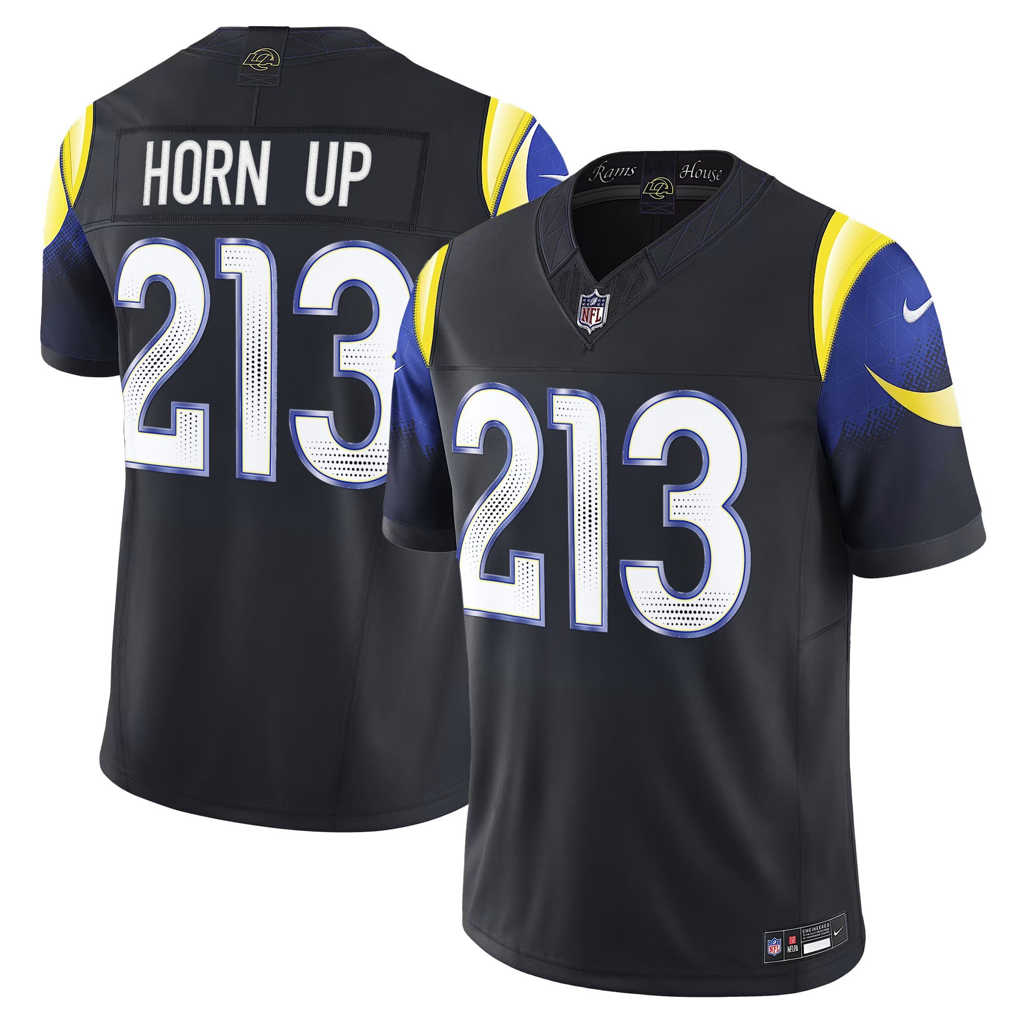 Men's Los Angeles Rams 2025 "Rivalries" Vapor Limited Horn Up 213 Jersey - All Stitched