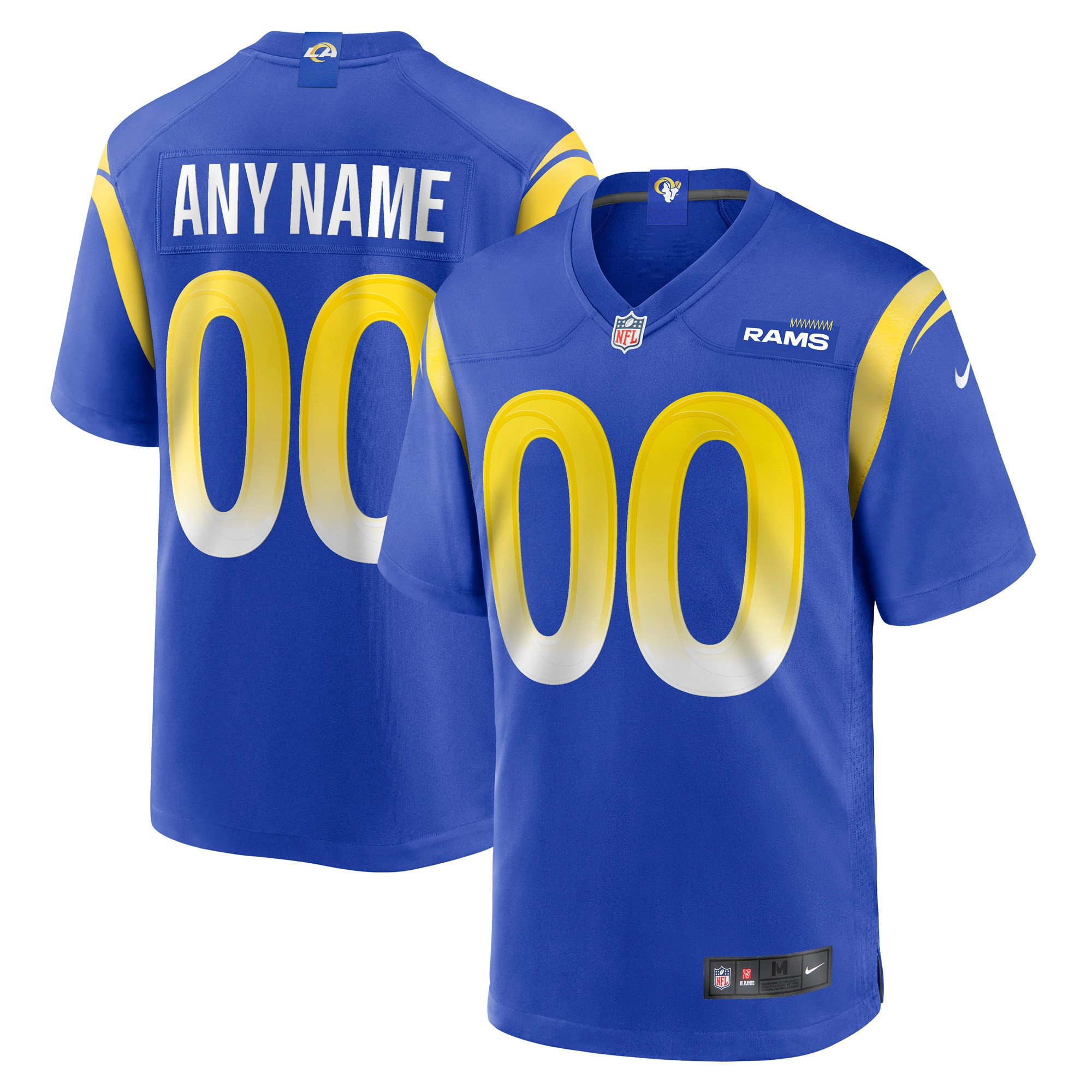 Men's Los Angeles Rams Custom Game Royal Jersey - All Stitched