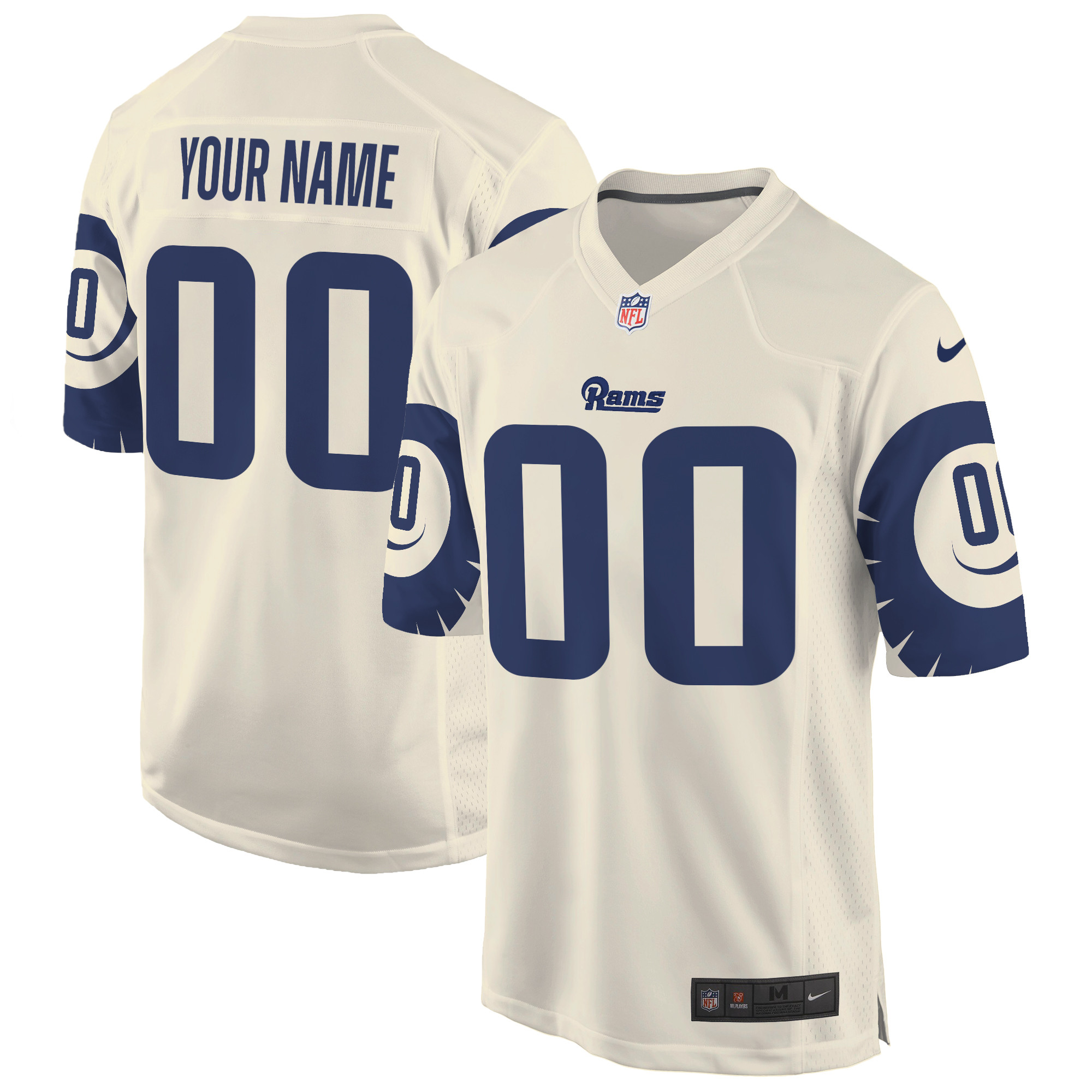 Men's Los Angeles Rams Special Game Custom Bone Jersey - All Stitched