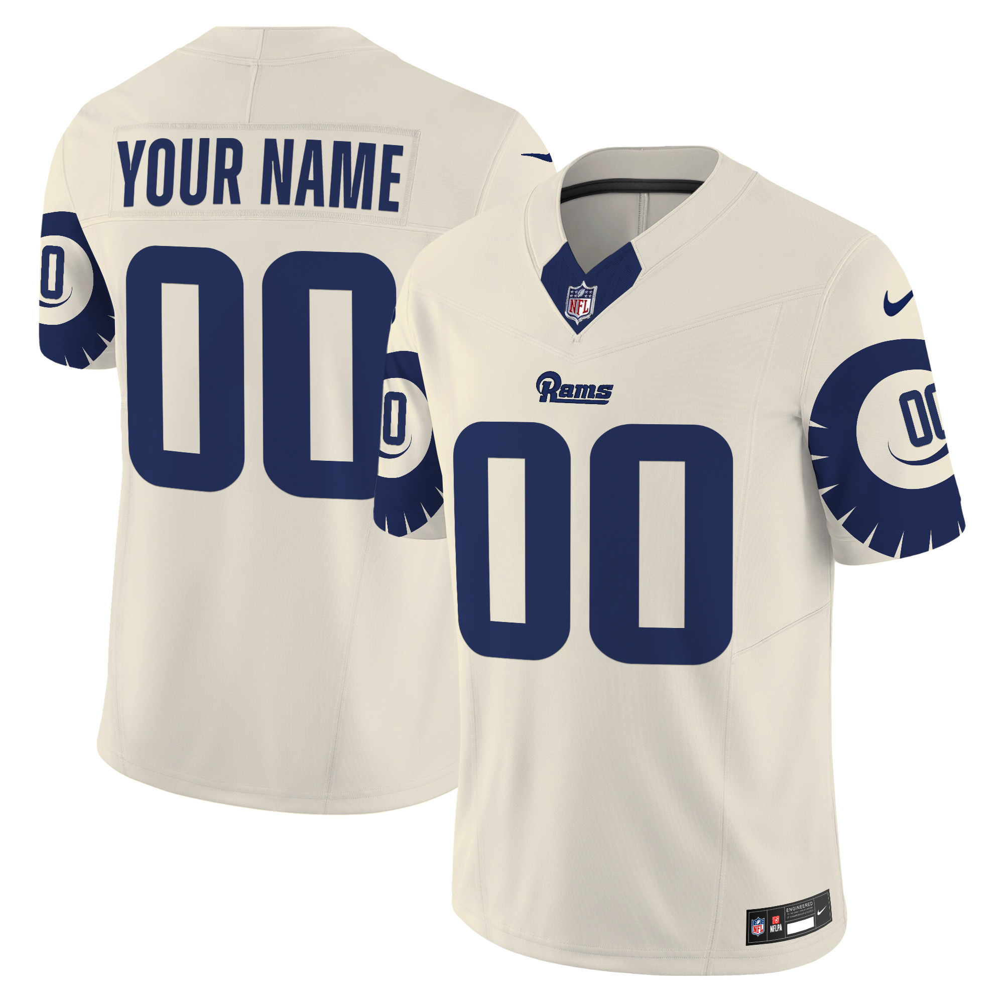 Men's Los Angeles Rams Special Vapor Limited Custom Bone Jersey - All Stitched