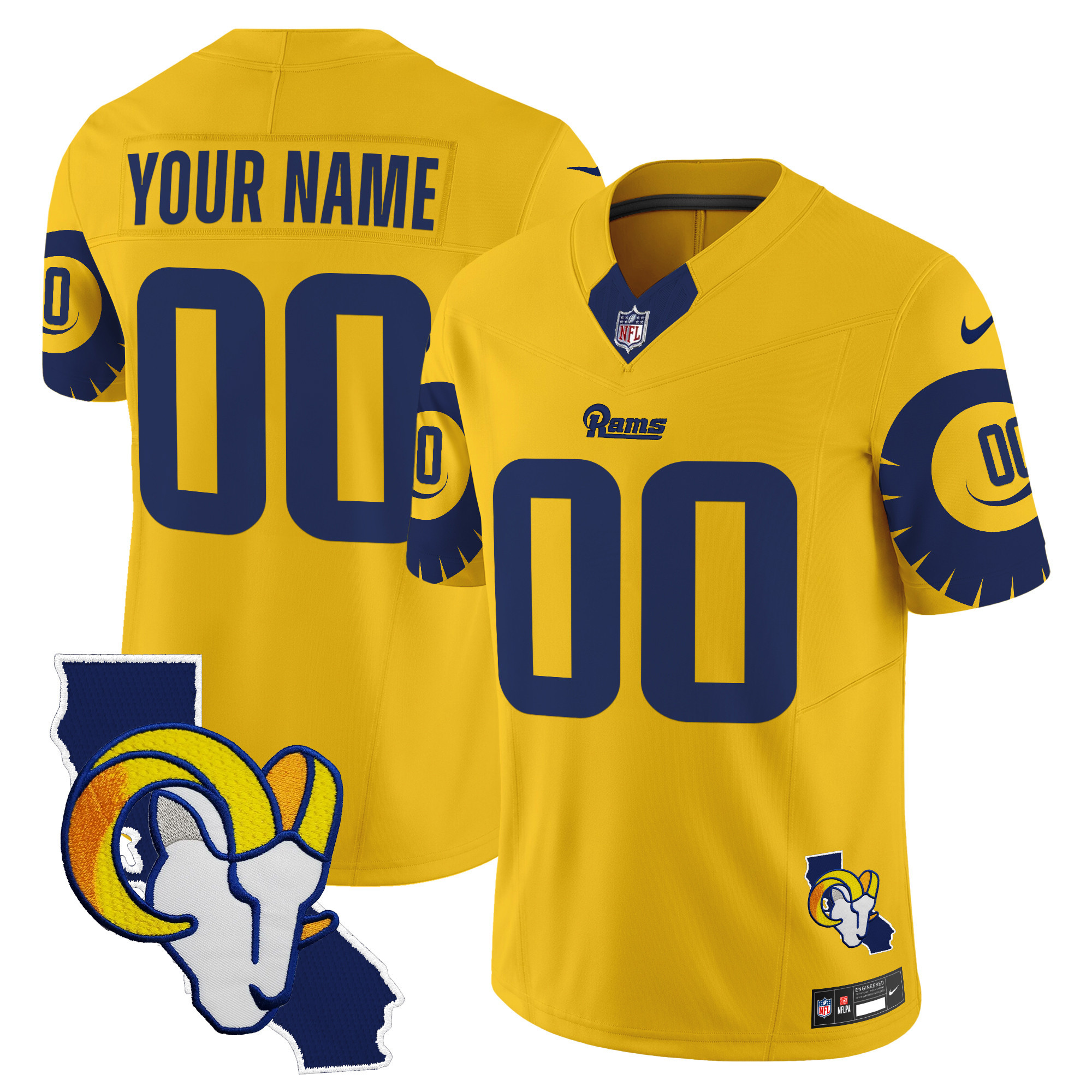 Men's Los Angeles Rams Special Vapor Limited Custom Gold Jersey - All Stitched