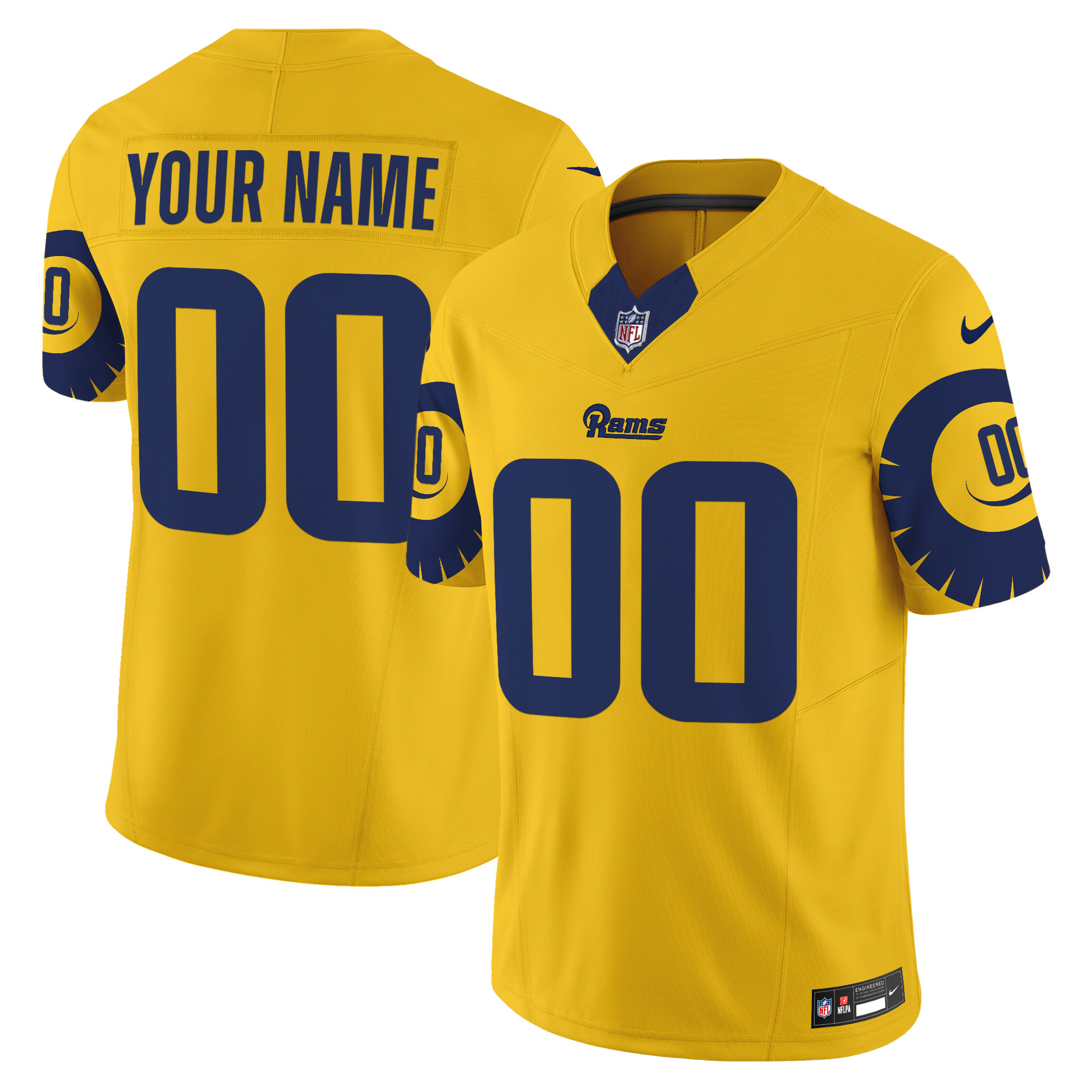 Men's Los Angeles Rams Special Vapor Limited Custom Gold Jersey - All Stitched