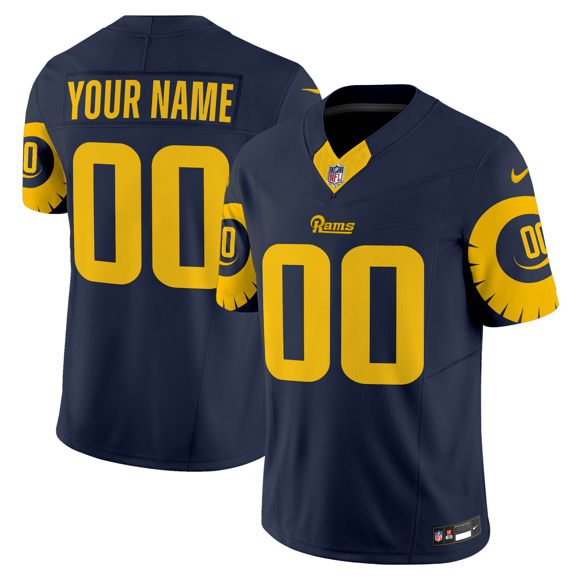Men's Los Angeles Rams Special Vapor Limited Custom Navy Jersey - All Stitched