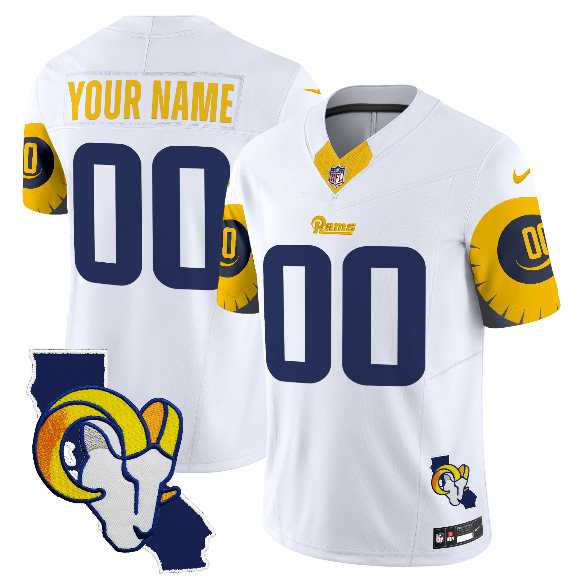 Men's Los Angeles Rams Special Vapor Limited Custom White Jersey - All Stitched