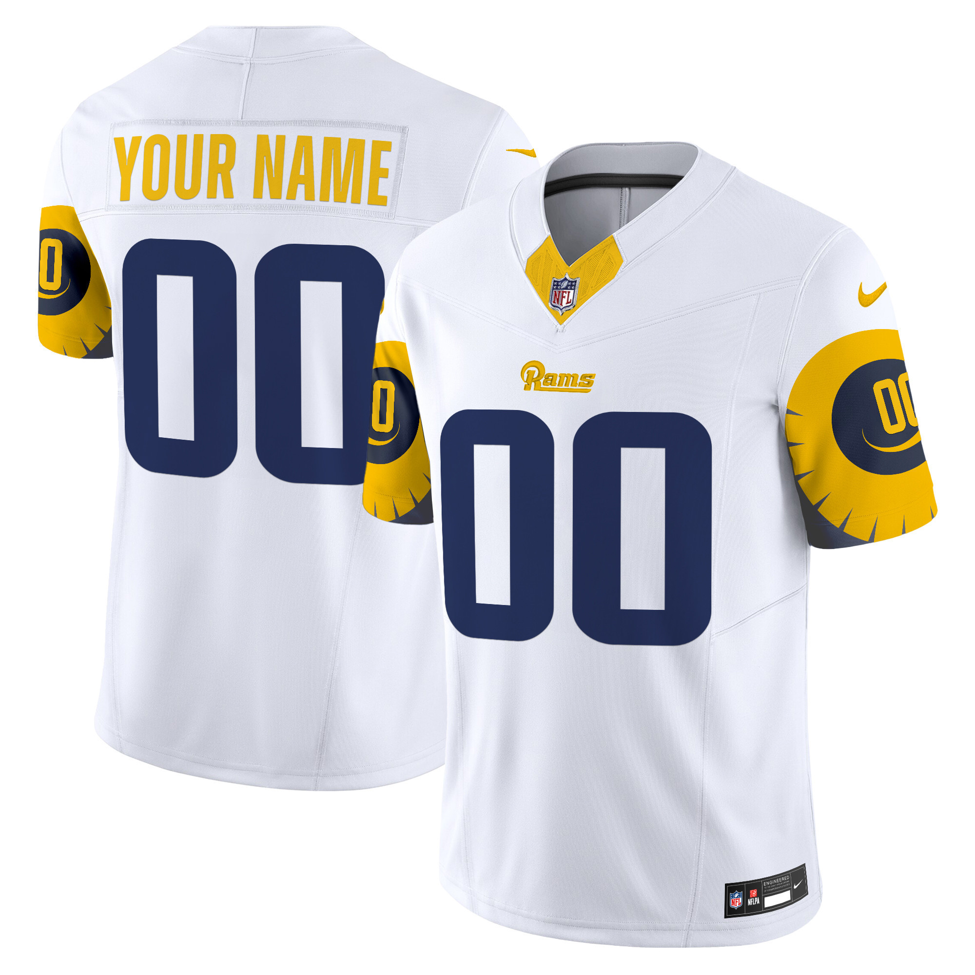 Men's Los Angeles Rams Special Vapor Limited Custom White Jersey - All Stitched