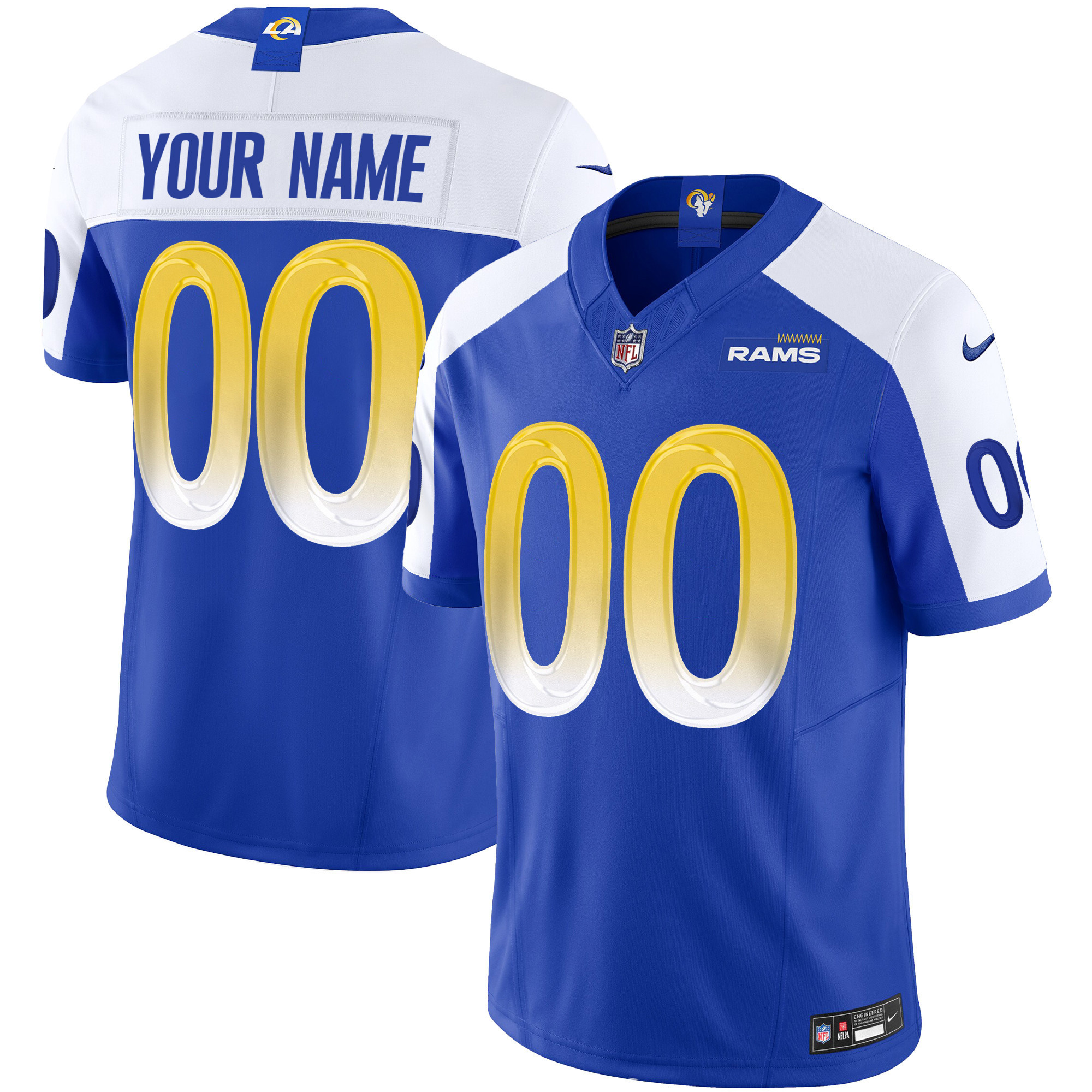 Men's Los Angeles Rams Vapor Limited Custom Alternate Jersey - All Stitched