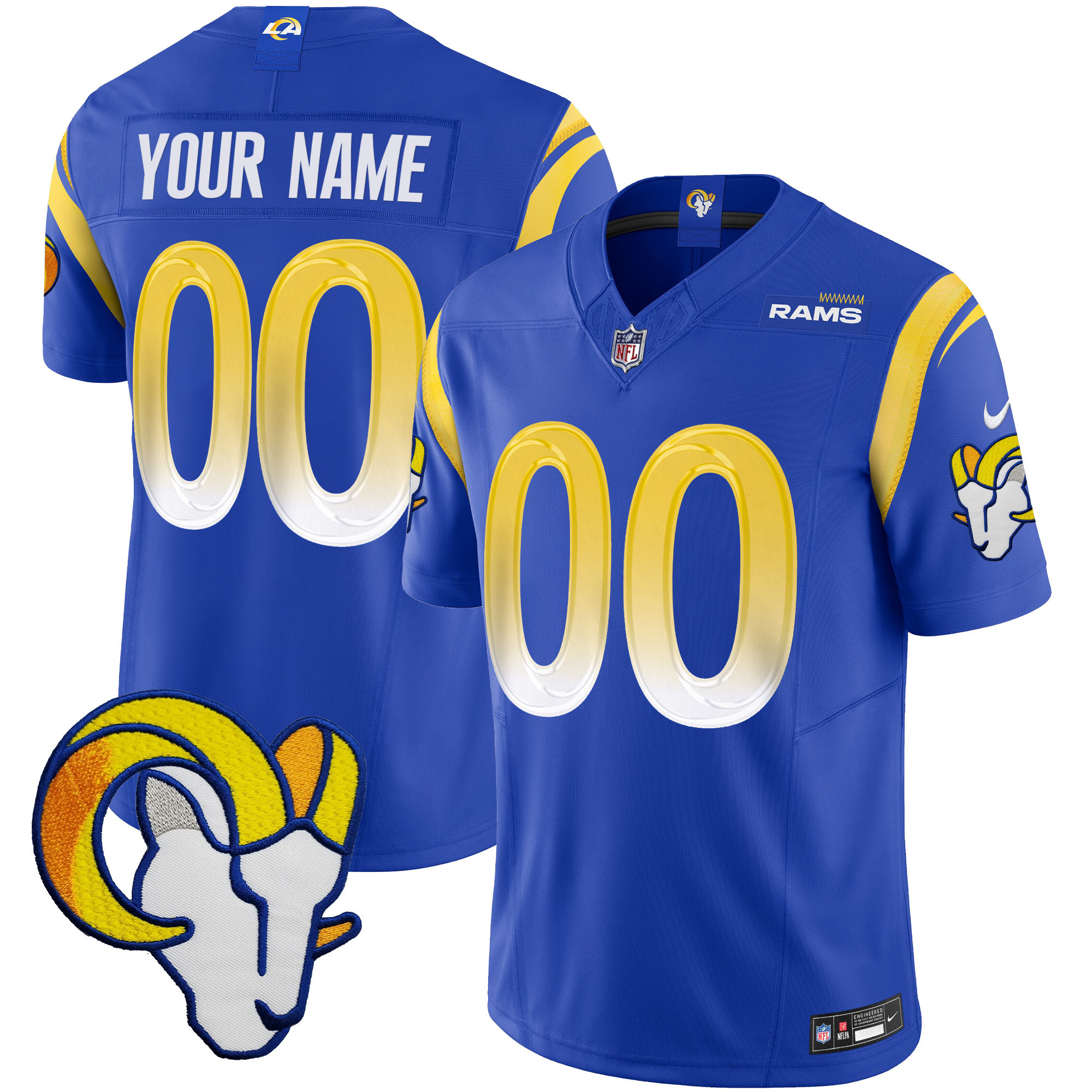 Men's Los Angeles Rams Vapor Limited Custom Royal Jersey - All Stitched
