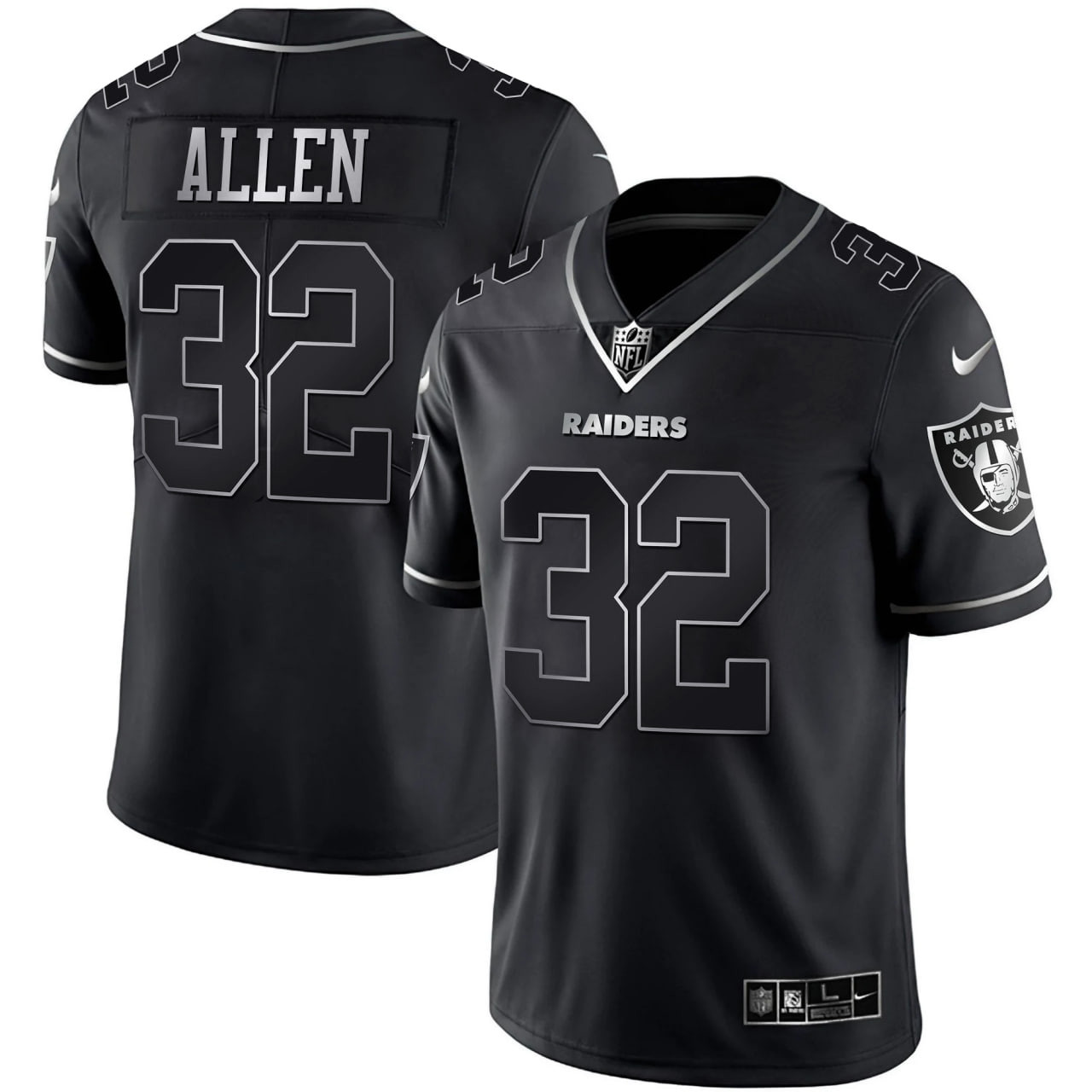 Men's Marcus Allen Las Vegas Raiders White Gold & Black Gold Black Silver Jersey - All Stitched