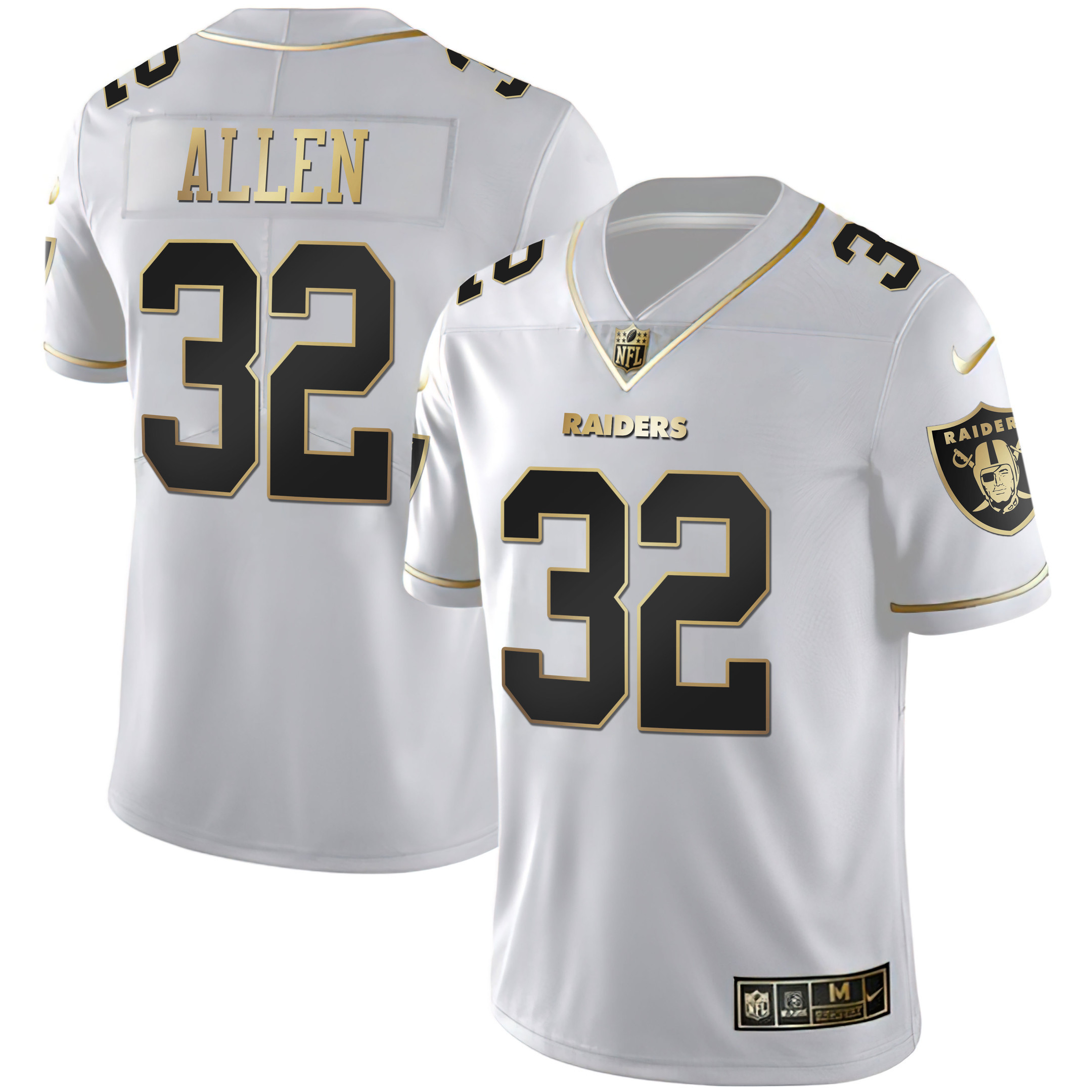 Men's Marcus Allen Las Vegas Raiders White Gold & Black Gold White Gold Jersey - All Stitched