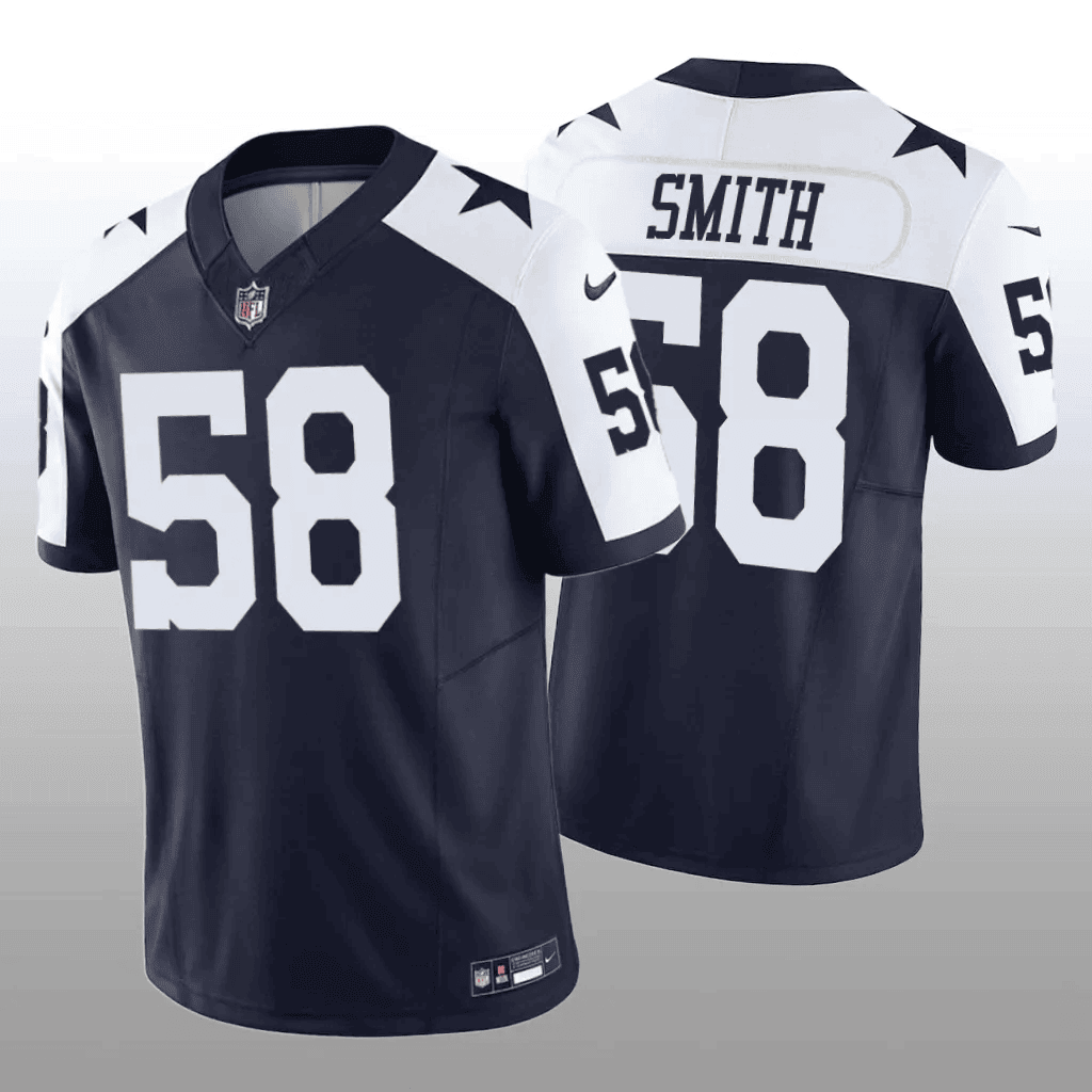 Men's Mazi Smith Dallas Cowboys Navy/White Jersey - All Stitched
