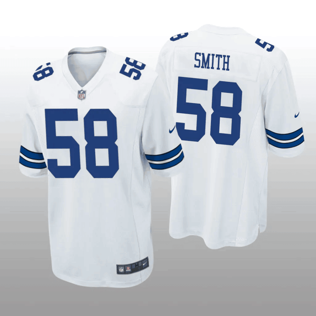 Men's Mazi Smith Dallas Cowboys White Jersey - All Stitched