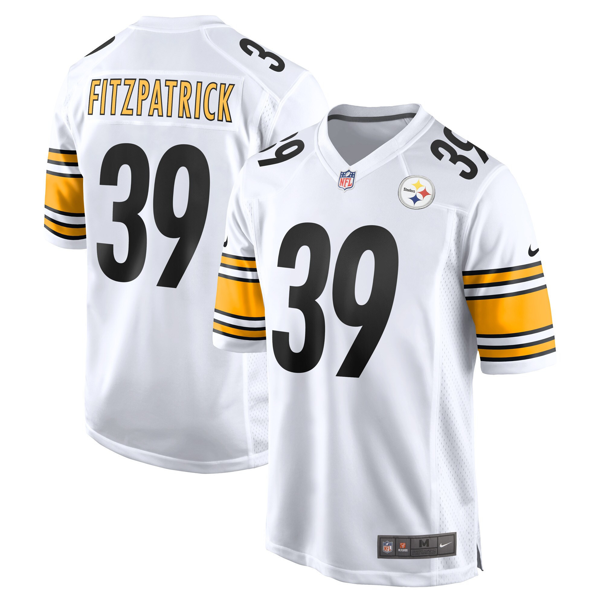 Men's Men's Pittsburgh Steelers Game - White - All Stitched Minkah Fitzpatrick Jersey - All Stitched