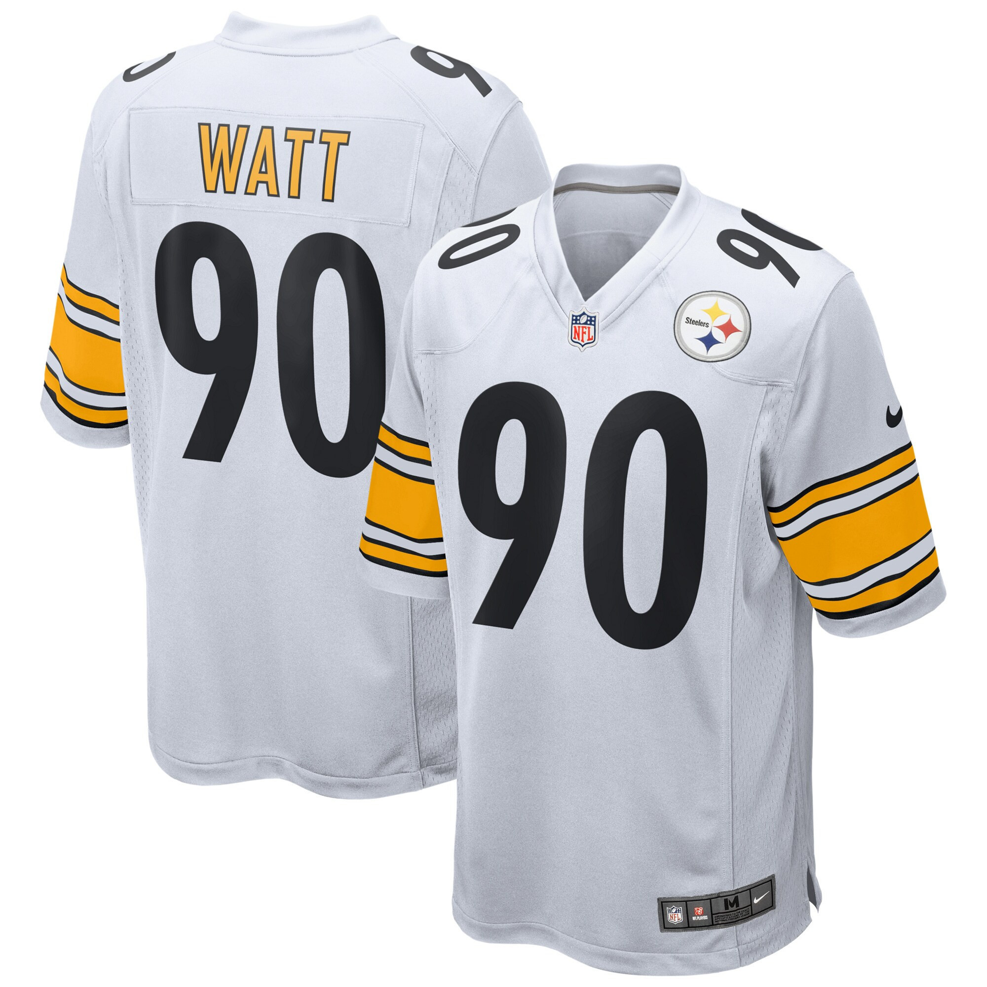 Men's Men's Pittsburgh Steelers Game - White - All Stitched T. J. Watt Jersey - All Stitched