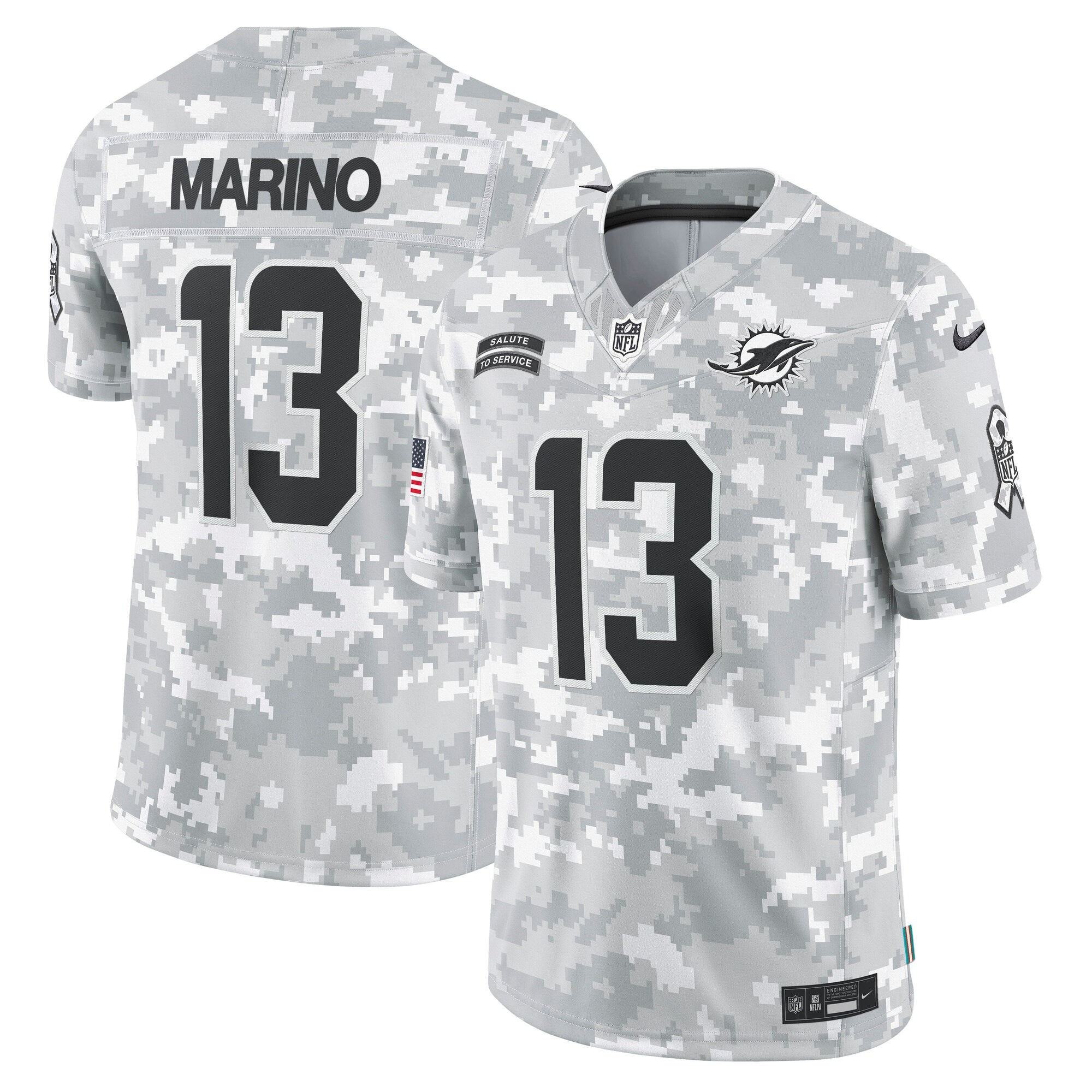 Men's Miami Dolphins 2024 Salute to Service Vapor Limited Dan Marino Jersey - All Stitched