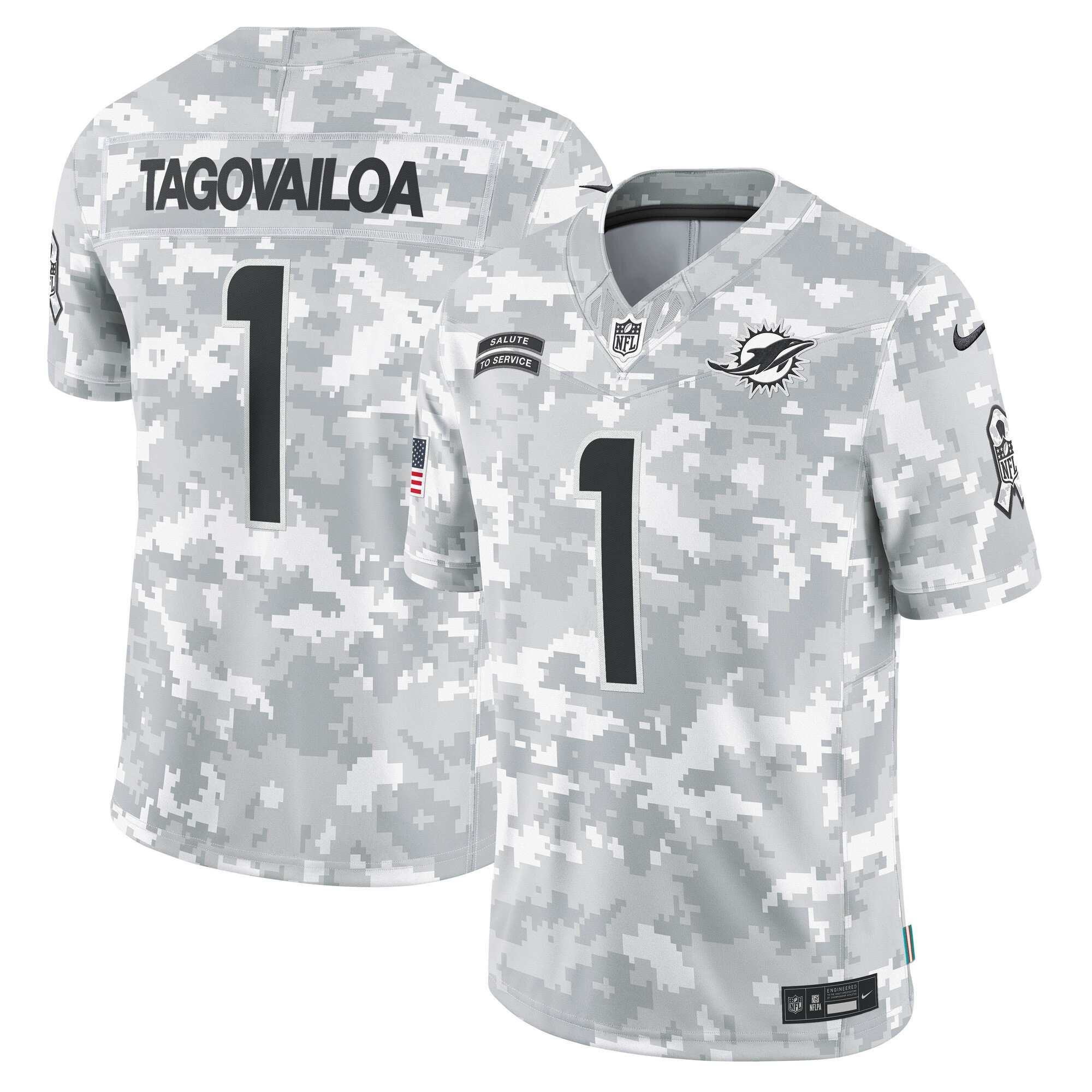 Men's Miami Dolphins 2024 Salute to Service Vapor Limited Tua Tagovailoa Jersey - All Stitched