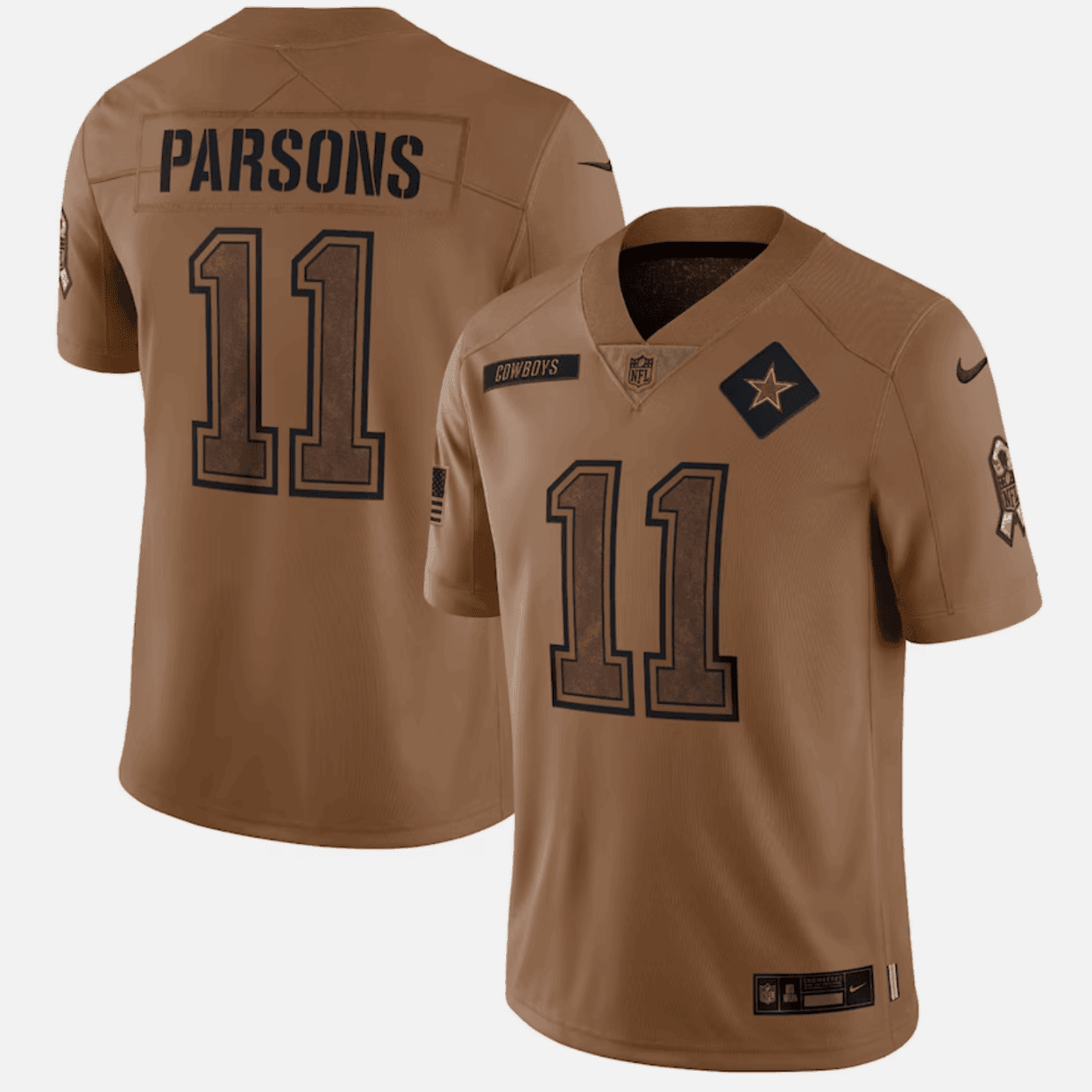 Men's Micah Parsons Dallas Cowboys Brown Jersey - All Stitched