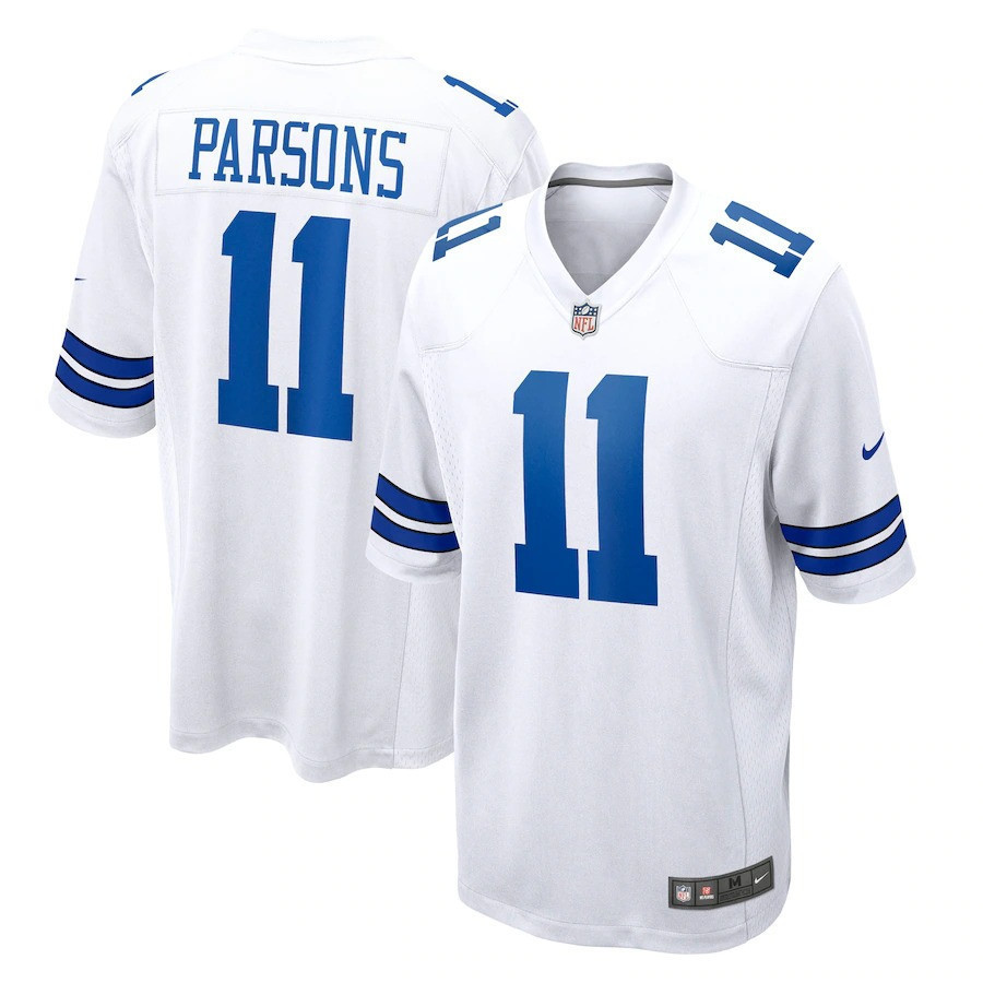 Men's Micah Parsons Dallas Cowboys Game Team - All Stitched Game White Jersey - All Stitched