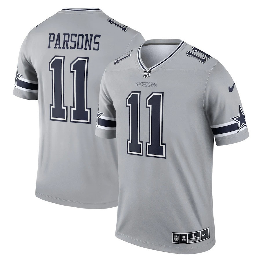 Men's Micah Parsons Dallas Cowboys Game Team - All Stitched Inverted Gray Jersey - All Stitched