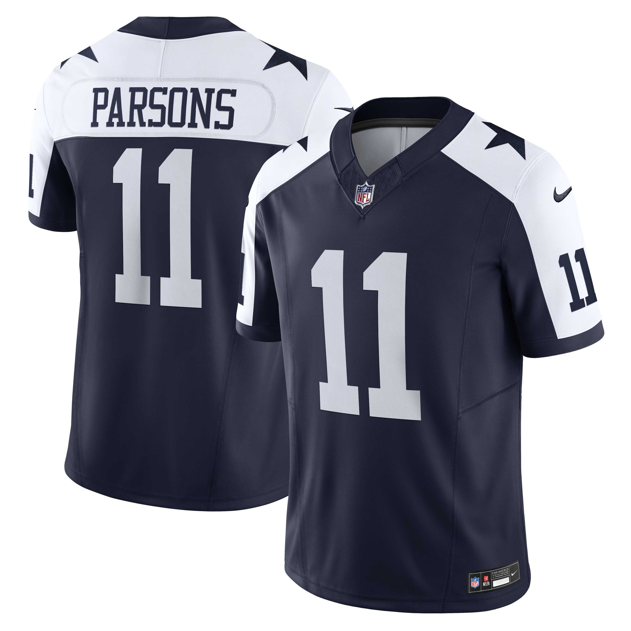 Men's Micah Parsons Dallas Cowboys Navy/White Jersey - All Stitched