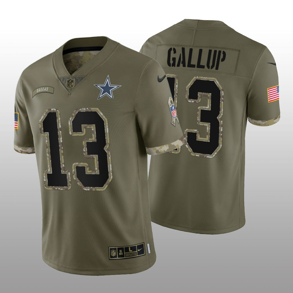 Men's Michael Gallup Dallas Cowboys Olive Jersey - All Stitched