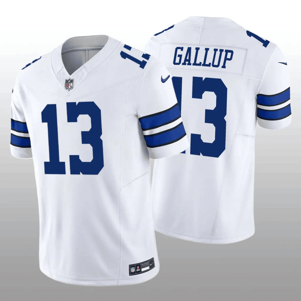 Men's Michael Gallup Dallas Cowboys White Jersey - All Stitched