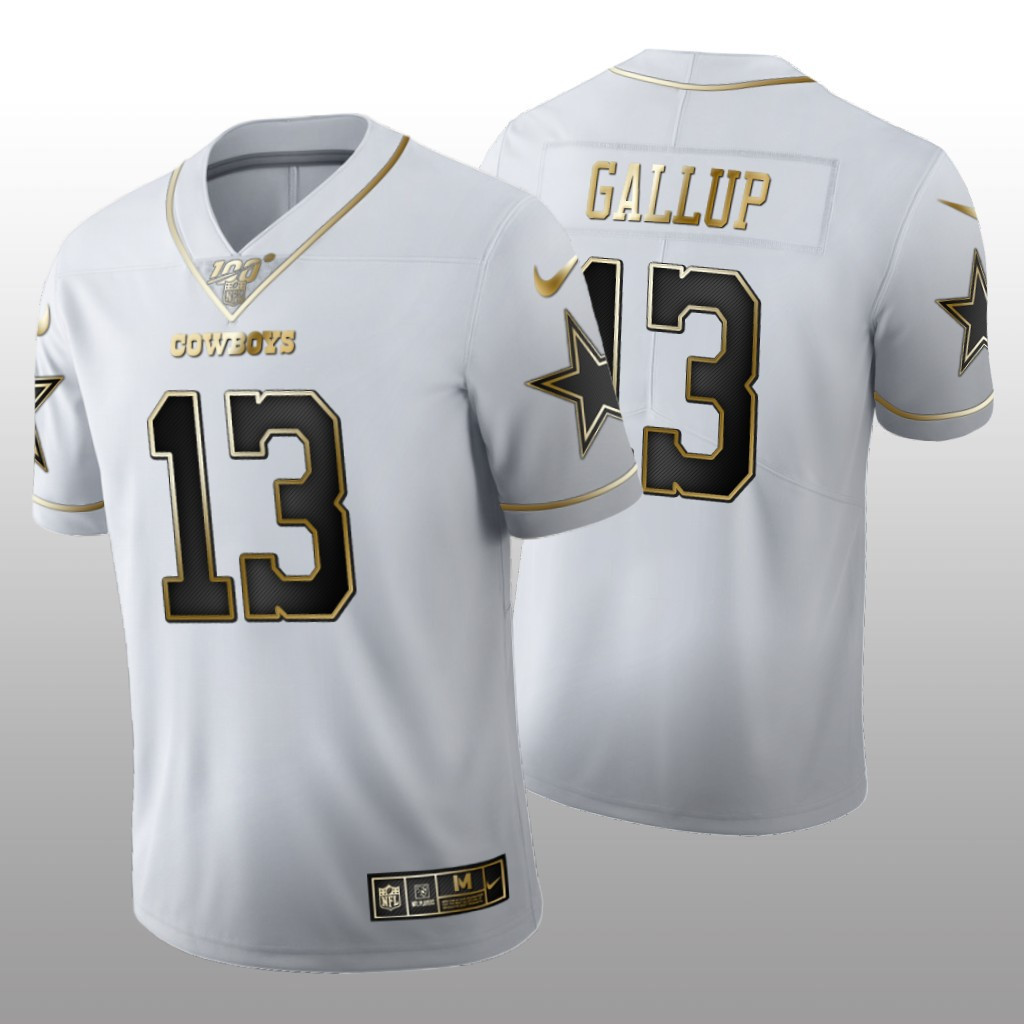 Men's Michael Gallup Dallas Cowboys White/Gold Jersey - All Stitched