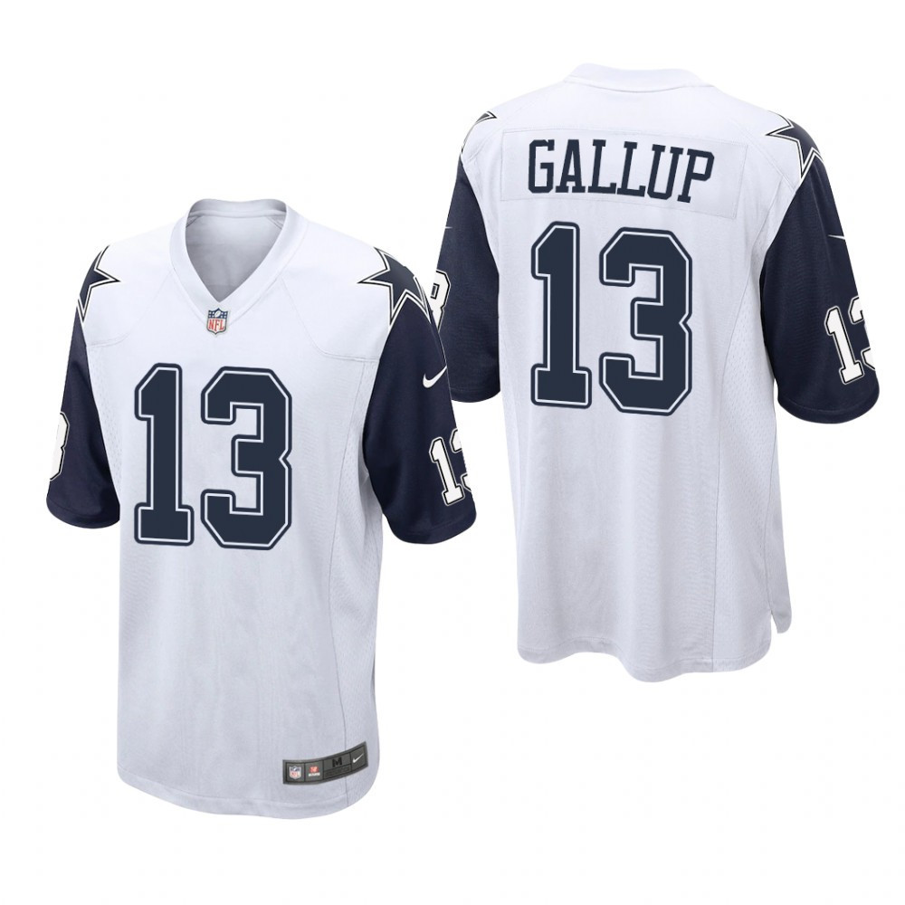 Men's Michael Gallup Dallas Cowboys White/Navy Jersey - All Stitched