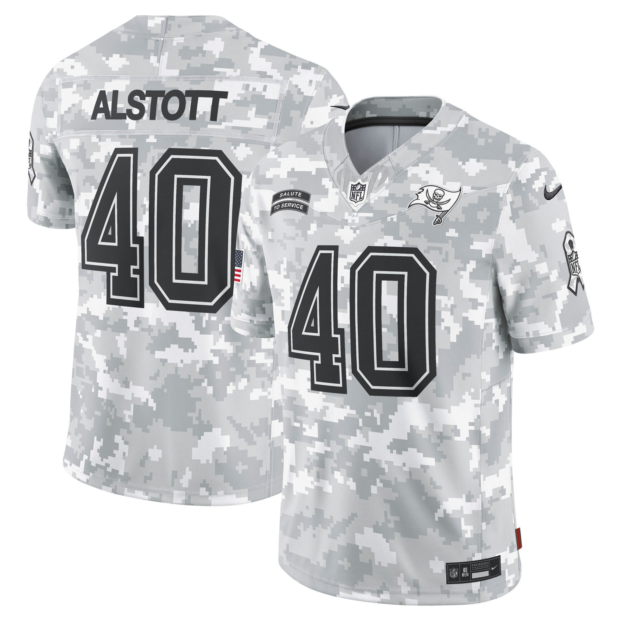 Men's Mike Alstott Tampa Bay Buccaneers 2024 Salute to Service Vapor Limited Arctic Camo Jersey - All Stitched