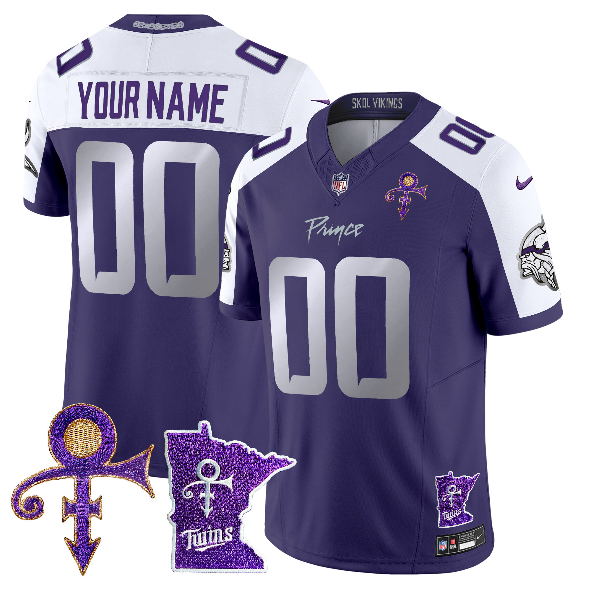 Men's Minnesota Vikings 2024 Prince Vapor Limited Custom Purple Alternate Jersey - All Stitched