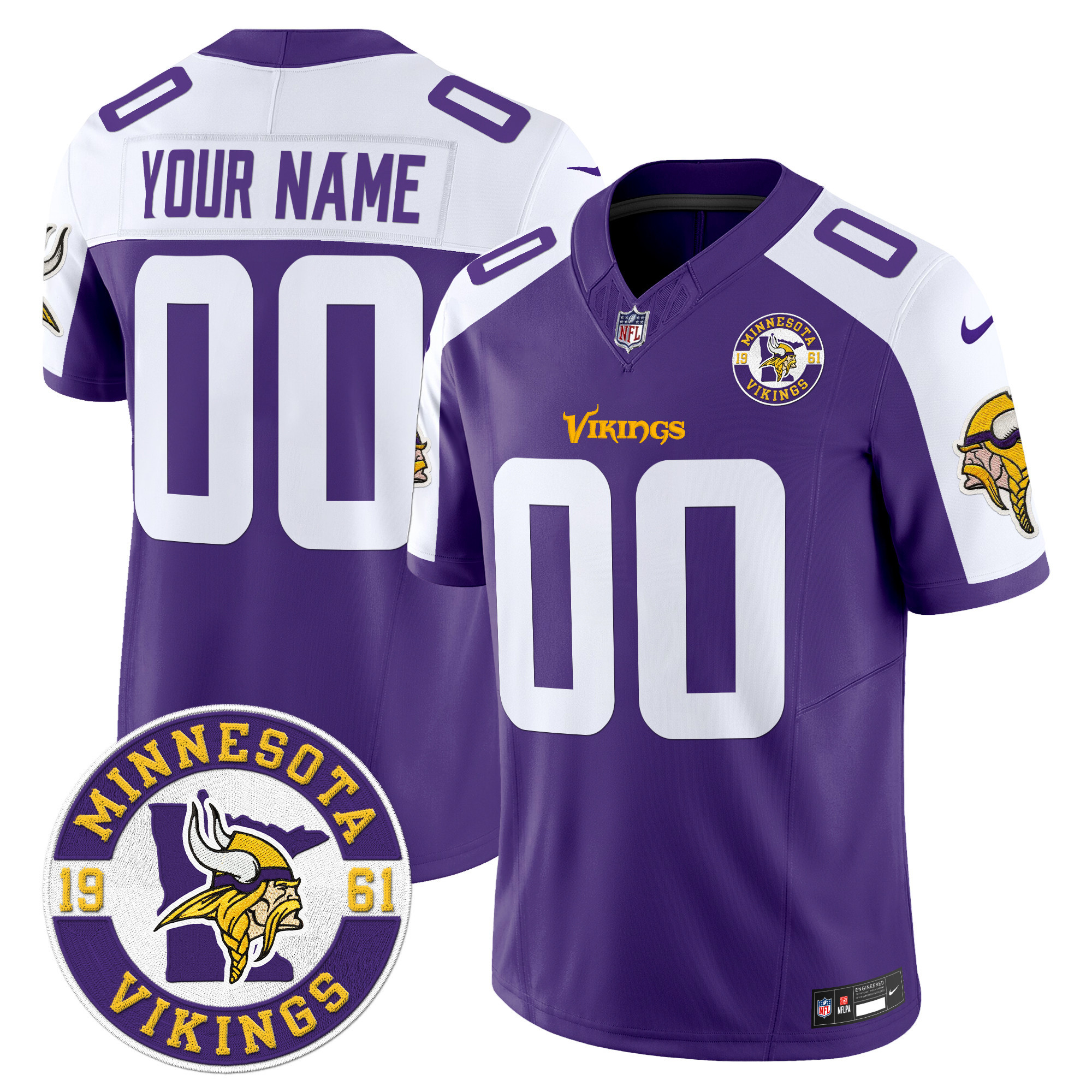 Men's Minnesota Vikings 2024 Vapor Limited Custom Purple Alternate Jersey - All Stitched