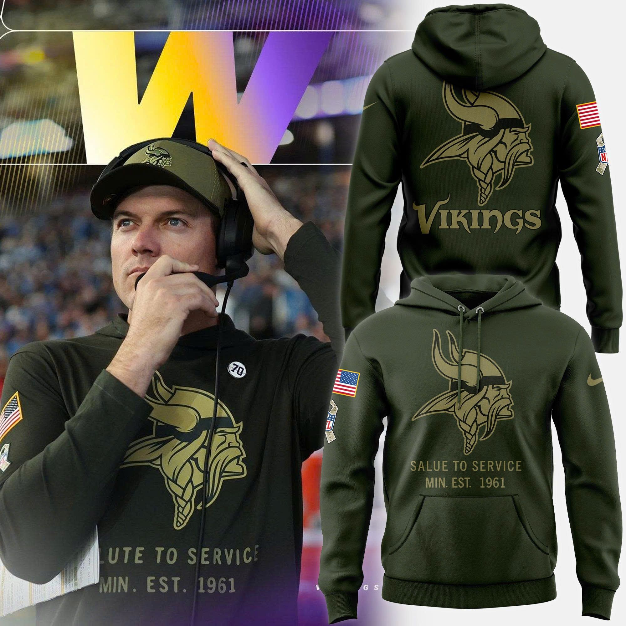 Men's Minnesota Vikings 2025 Salute to Service Fan Hoodie