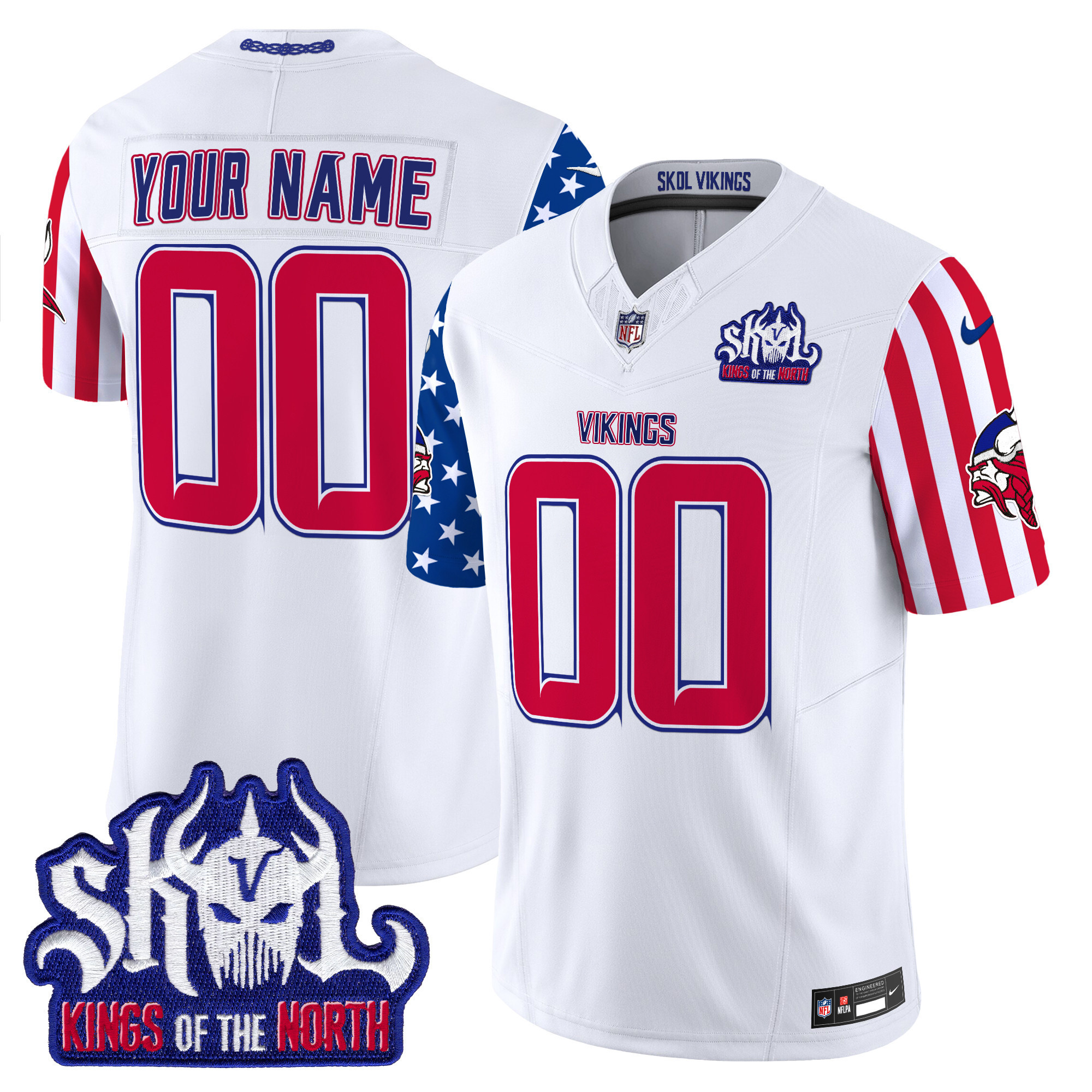 Men's Minnesota Vikings American Style Vapor Limited Custom White Jersey - All Stitched
