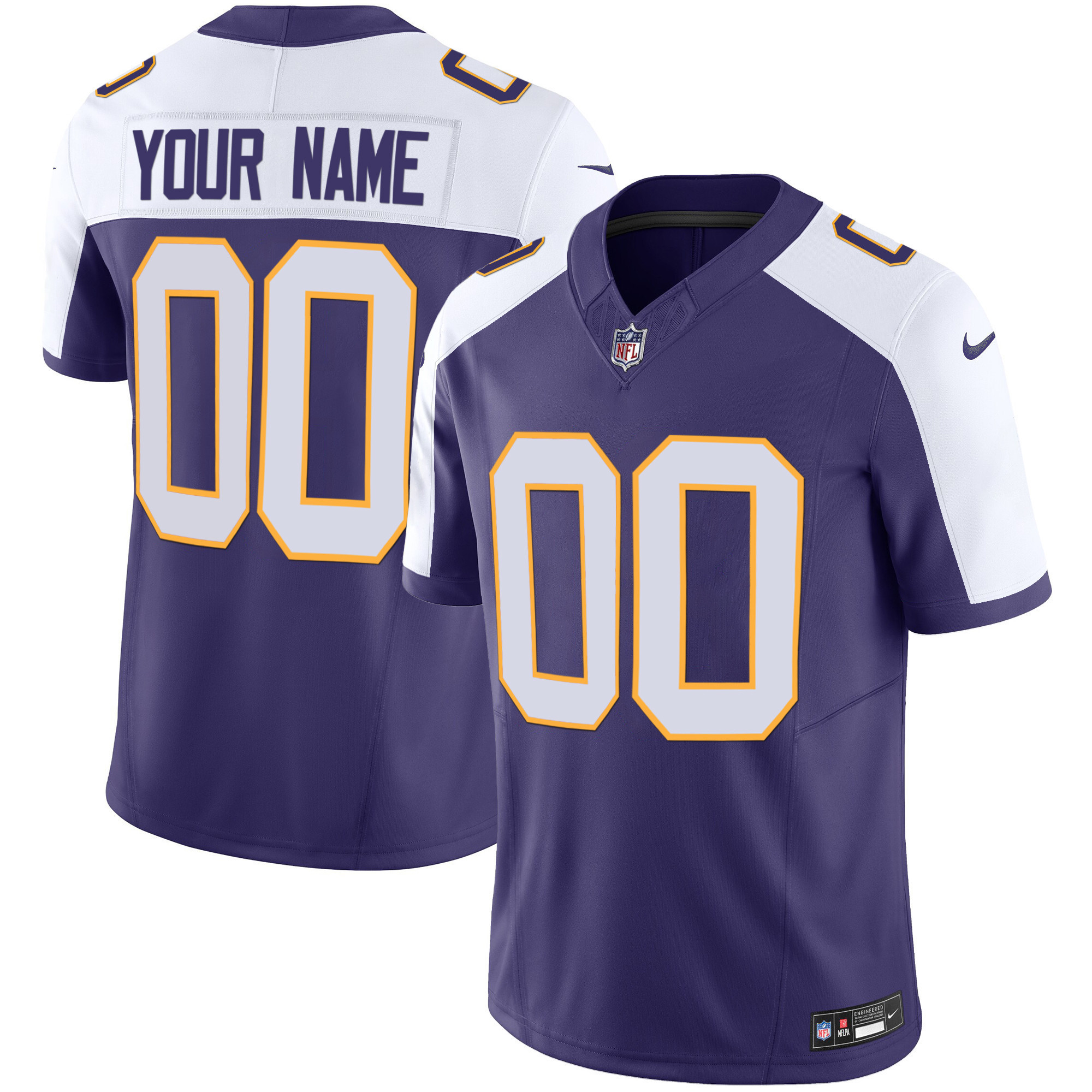 Men's Minnesota Vikings Classic Limited Custom Alternate Jersey - All Stitched