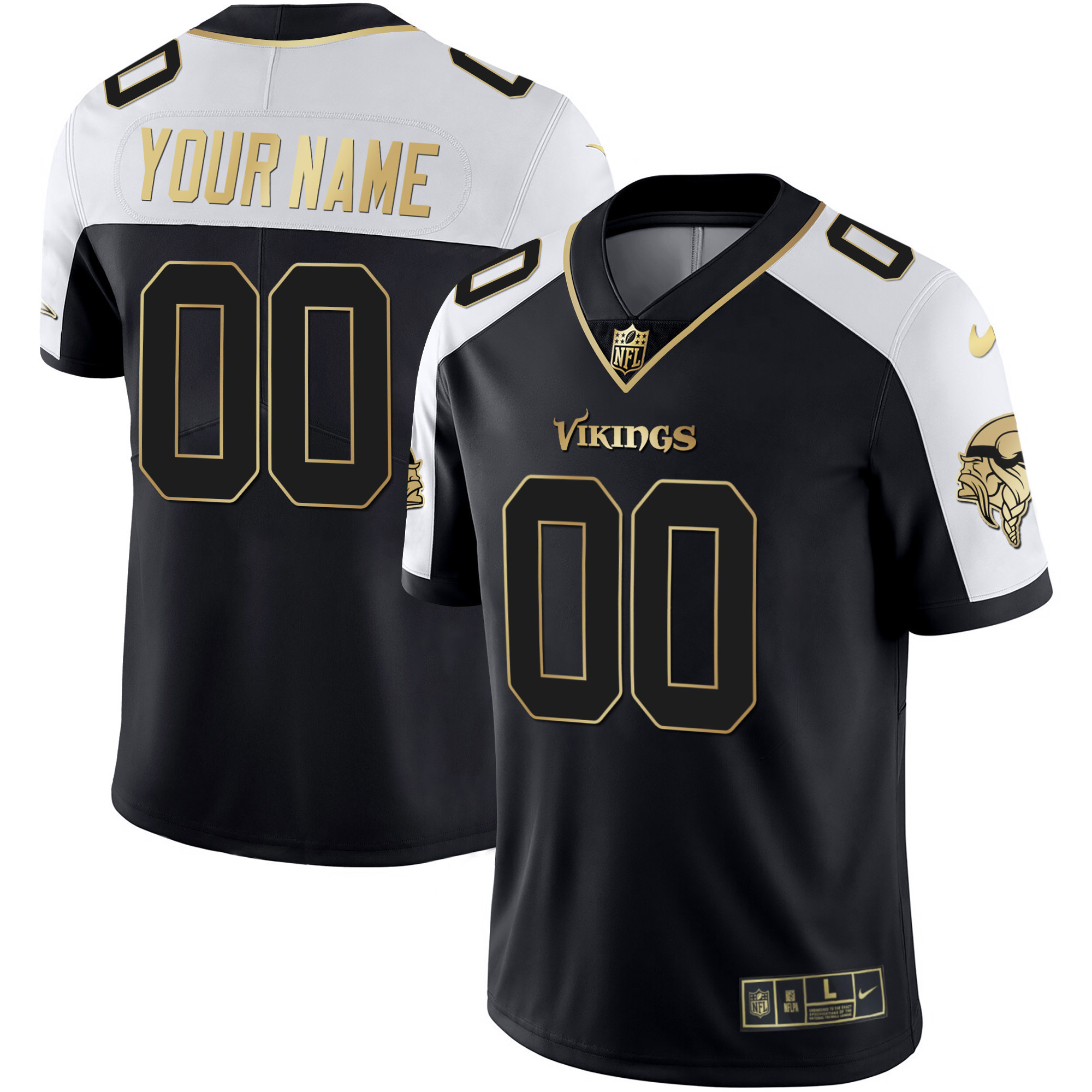 Men's Minnesota Vikings Custom Name & Custom Number Alternate Jersey - All Stitched