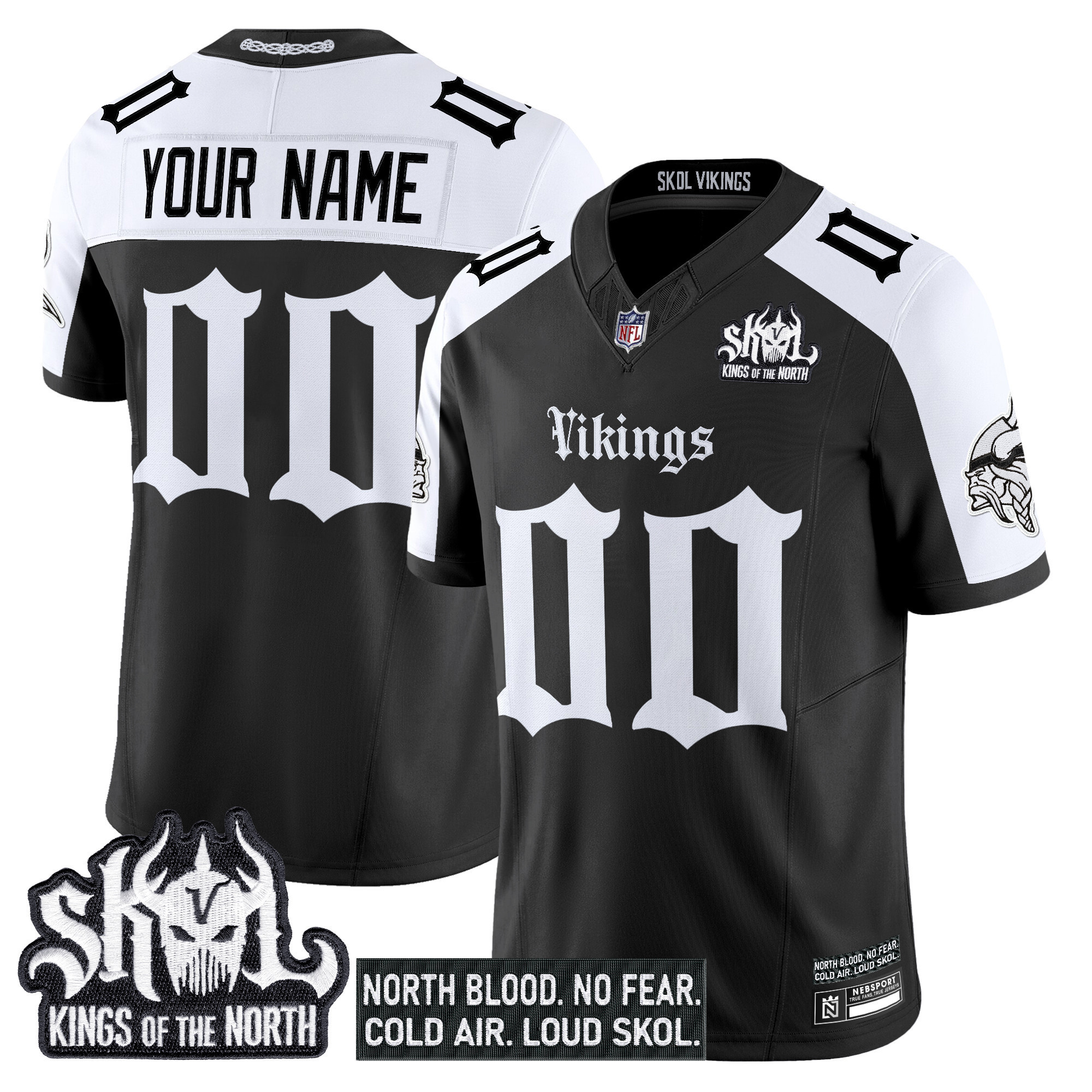 Men's Minnesota Vikings 'Gothic Norseblood Edition' Vapor Limited Custom Alternate Jersey - All Stitched