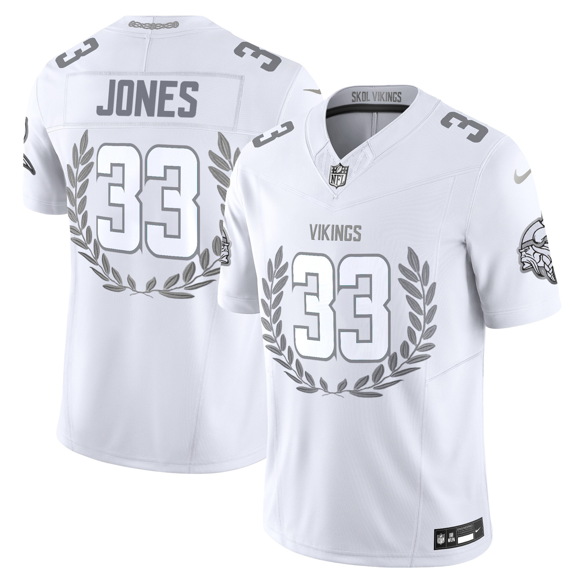 Men's Minnesota Vikings Platinum MVP Vapor Limited Aaron Jones Jersey - All Stitched