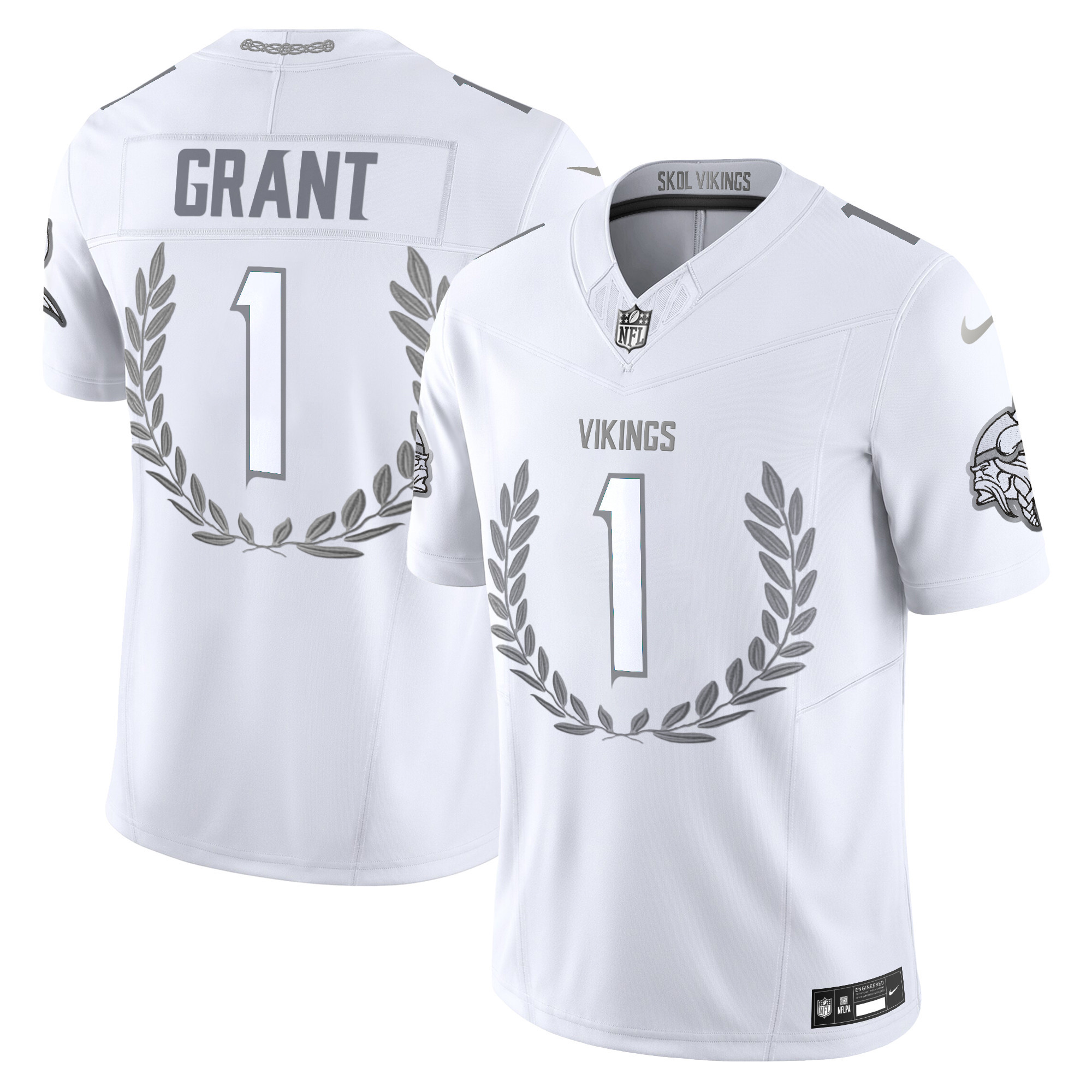 Men's Minnesota Vikings Platinum MVP Vapor Limited Bud Grant Jersey - All Stitched