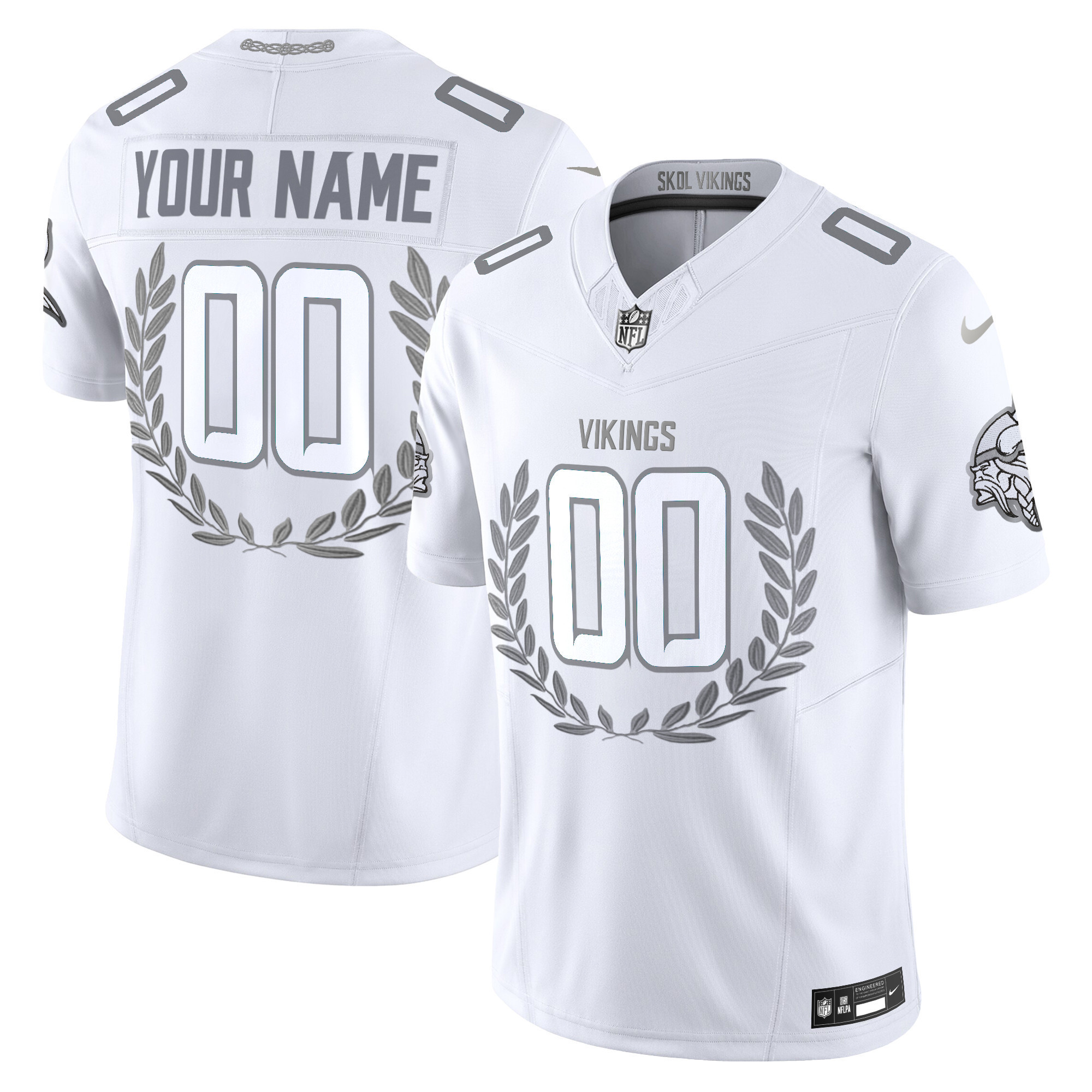 Men's Minnesota Vikings Platinum MVP Vapor Limited Custom Custom Jersey - All Stitched