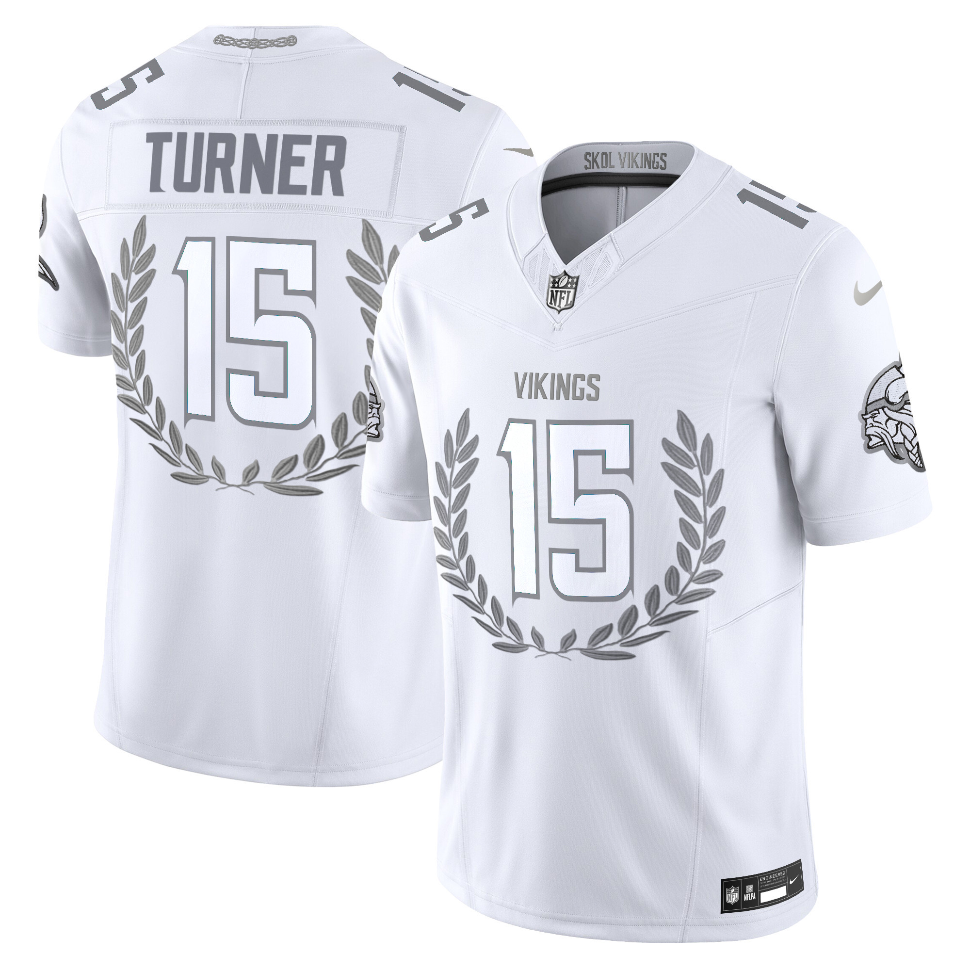 Men's Minnesota Vikings Platinum MVP Vapor Limited Dallas Turner Jersey - All Stitched