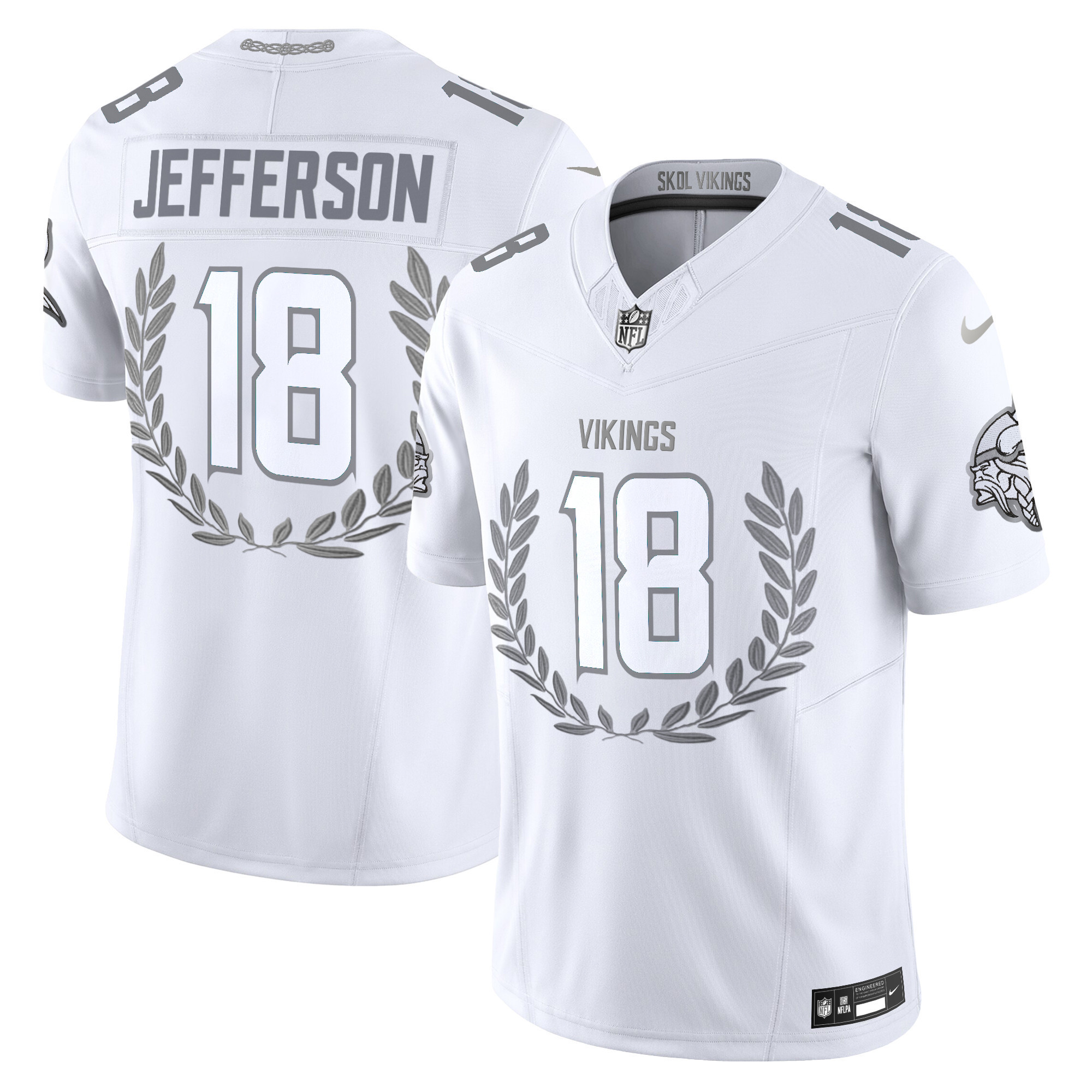 Men's Minnesota Vikings Platinum MVP Vapor Limited Justin Jefferson Jersey - All Stitched