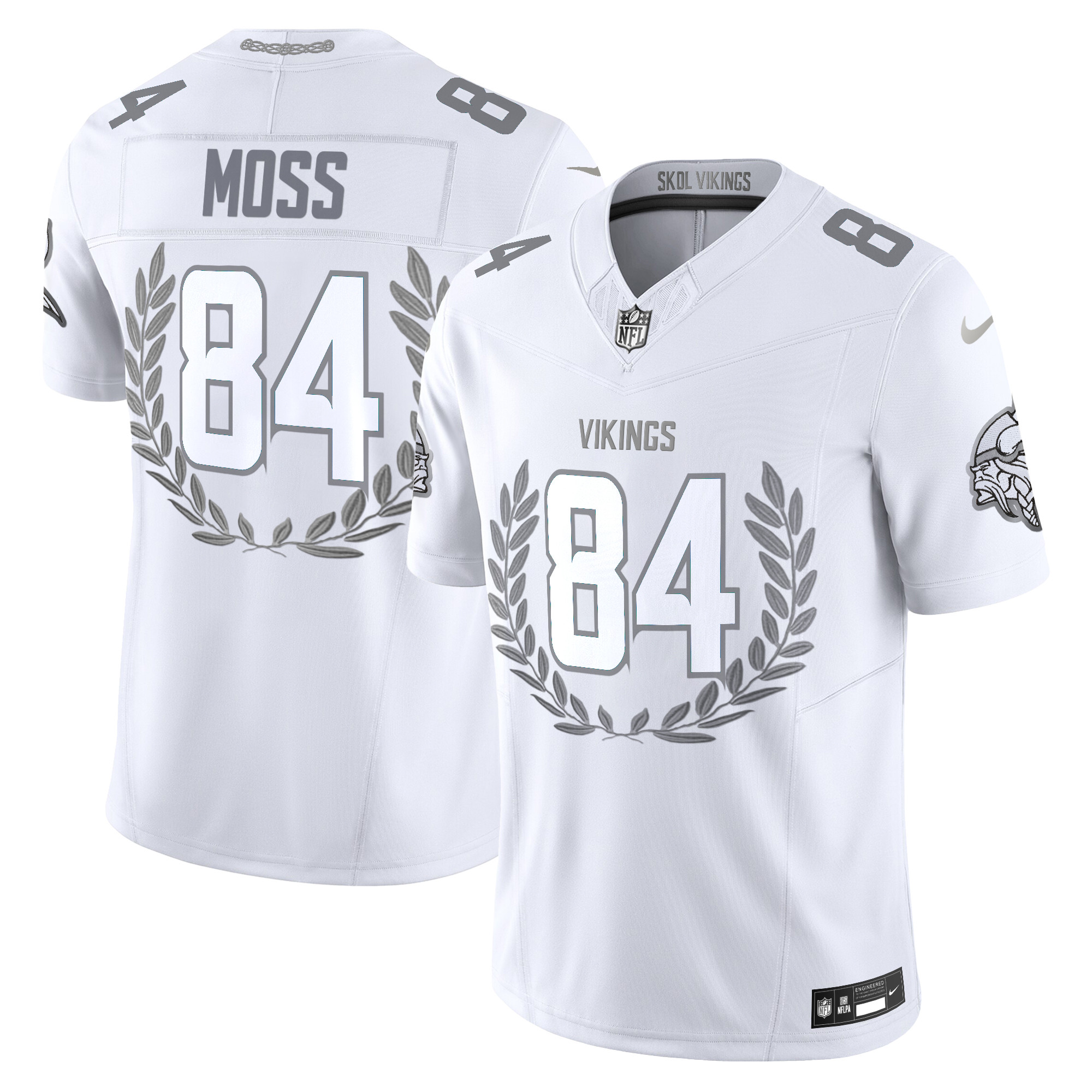 Men's Minnesota Vikings Platinum MVP Vapor Limited Randy Moss Jersey - All Stitched