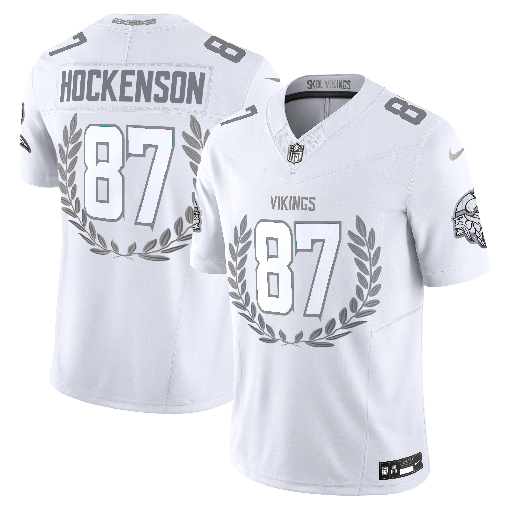 Men's Minnesota Vikings Platinum MVP Vapor Limited T.J. Hockenson Jersey - All Stitched