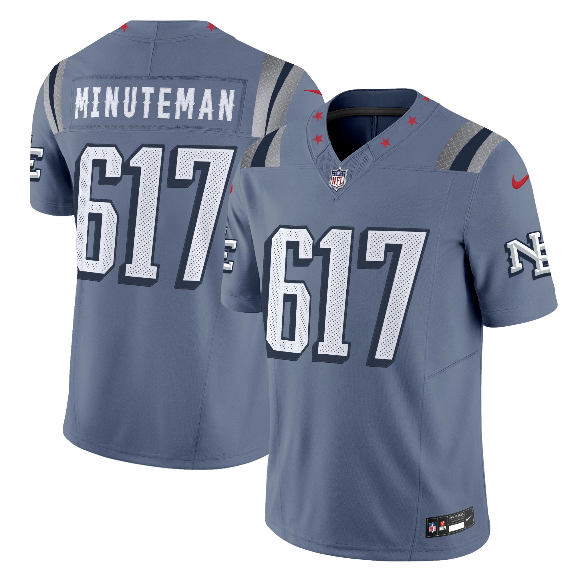 Men's New England Patriots 2025 "Rivalries" Vapor Limited Minuteman 617 Jersey - All Stitched