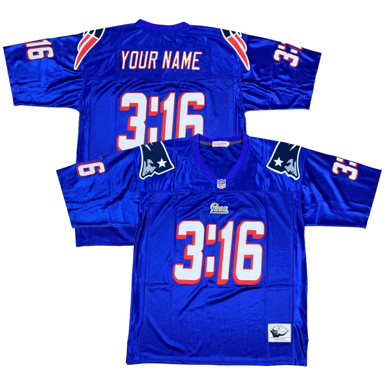 Men's New England Patriots 3:16 Custom Royal Jersey - All Stitched