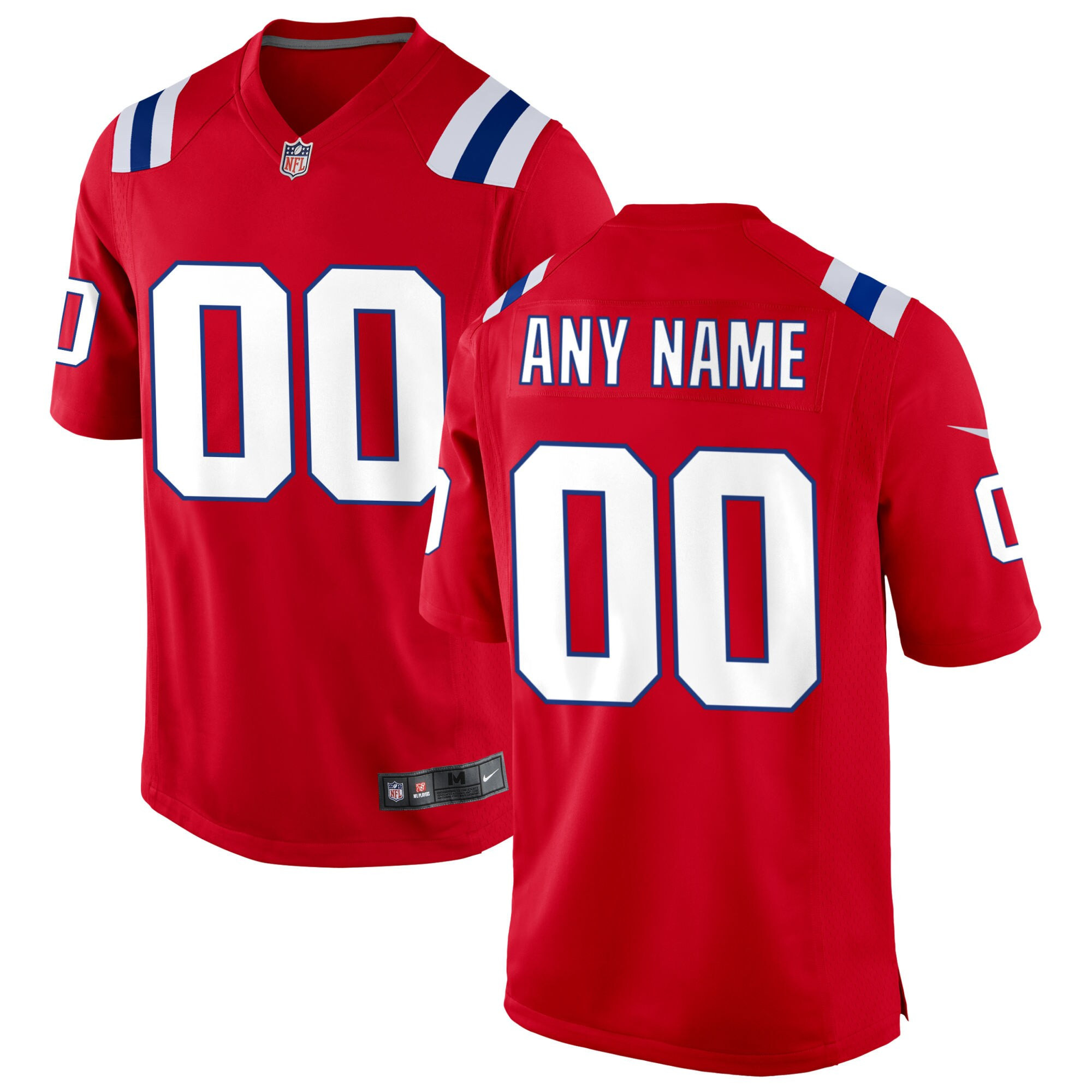 Men's New England Patriots Custom Red Red Jersey - All Stitched