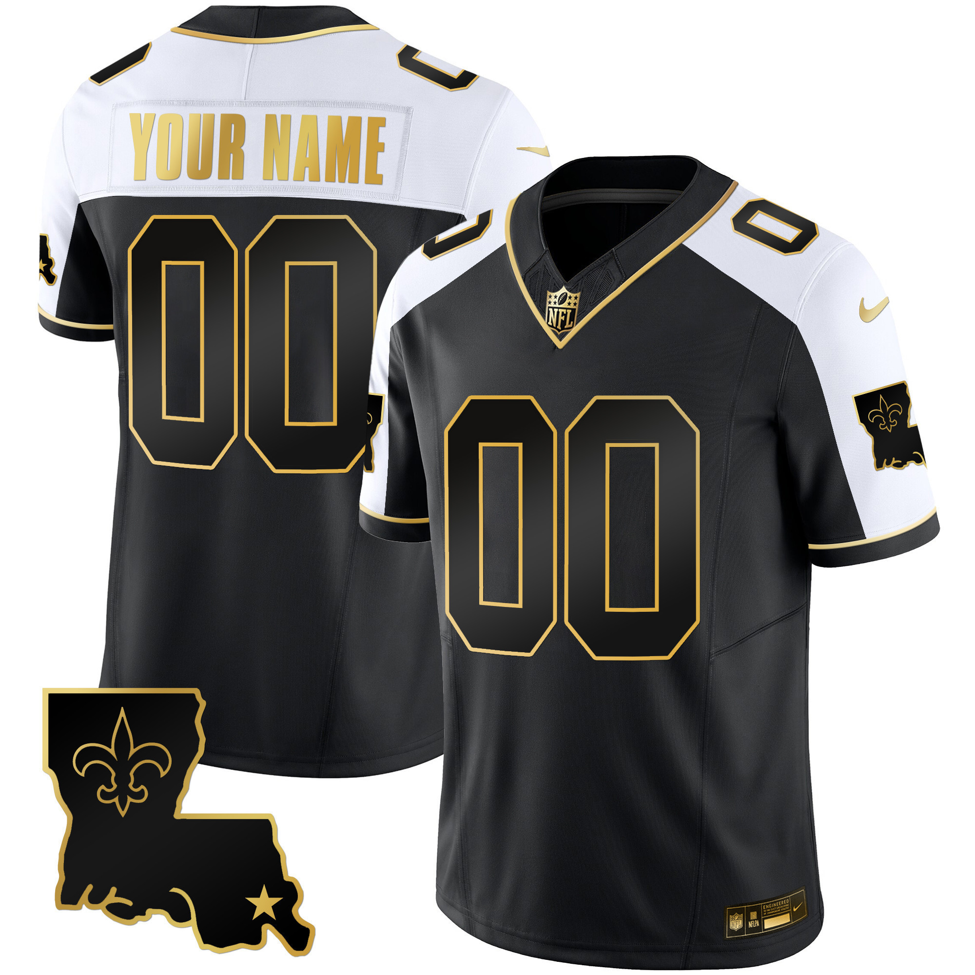 Men's New Orleans Saints 1987 Legacy Gold Vapor Custom Alternate Jersey - All Stitched