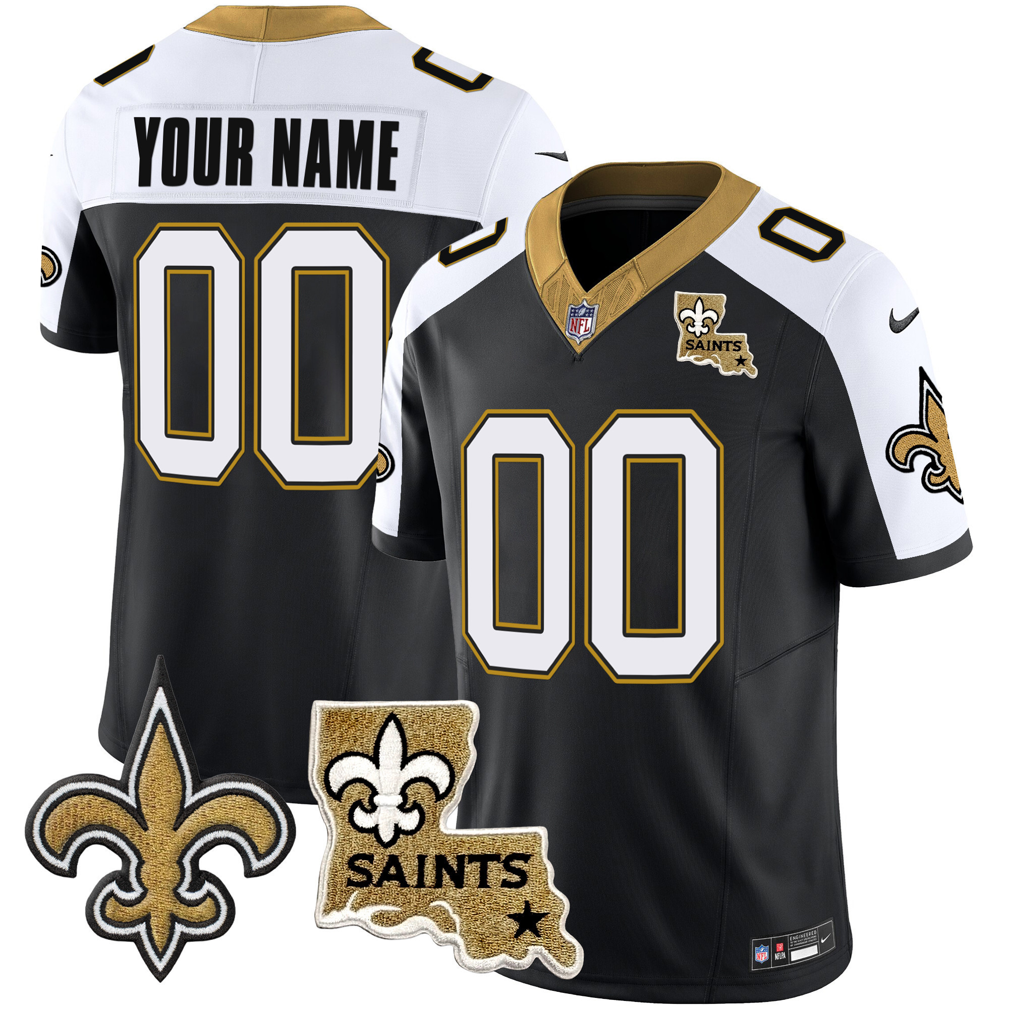 Men's New Orleans Saints 1987 Legacy Vapor Custom Alternate Jersey - All Stitched
